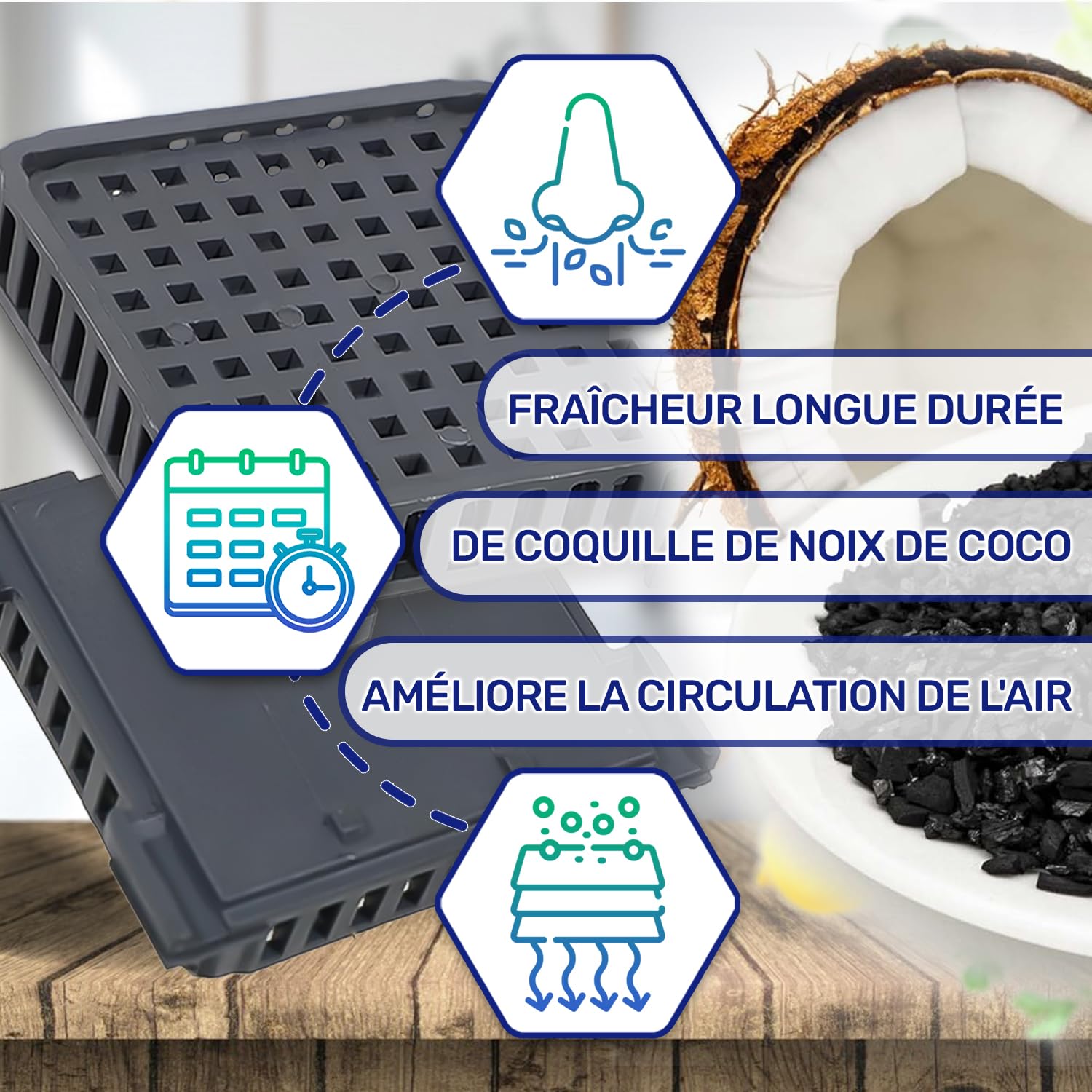 2 Pièces Filtre à Charbon Actif Frigo Congelateur Combiné avec Code Original 7440021 7440021-00 9882460 988246000 9096989 9882429 pour Liebherr FreshAir - MONTERAL