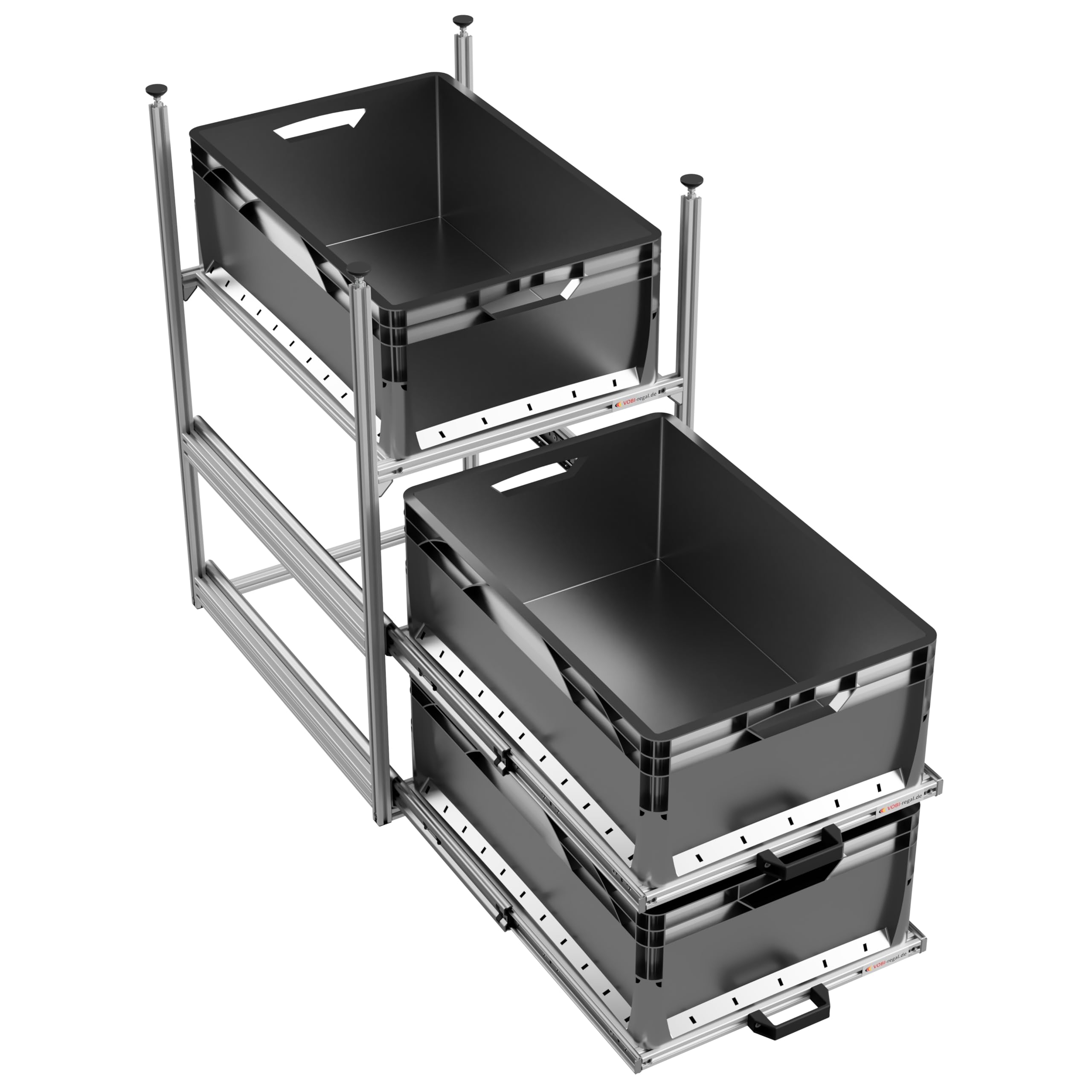 VOBI Wohnmobil Regal Regalsystem Tower 4-600, mit Auszügen, 475x610 mm (2 Auszüge und 1 Rahmen)