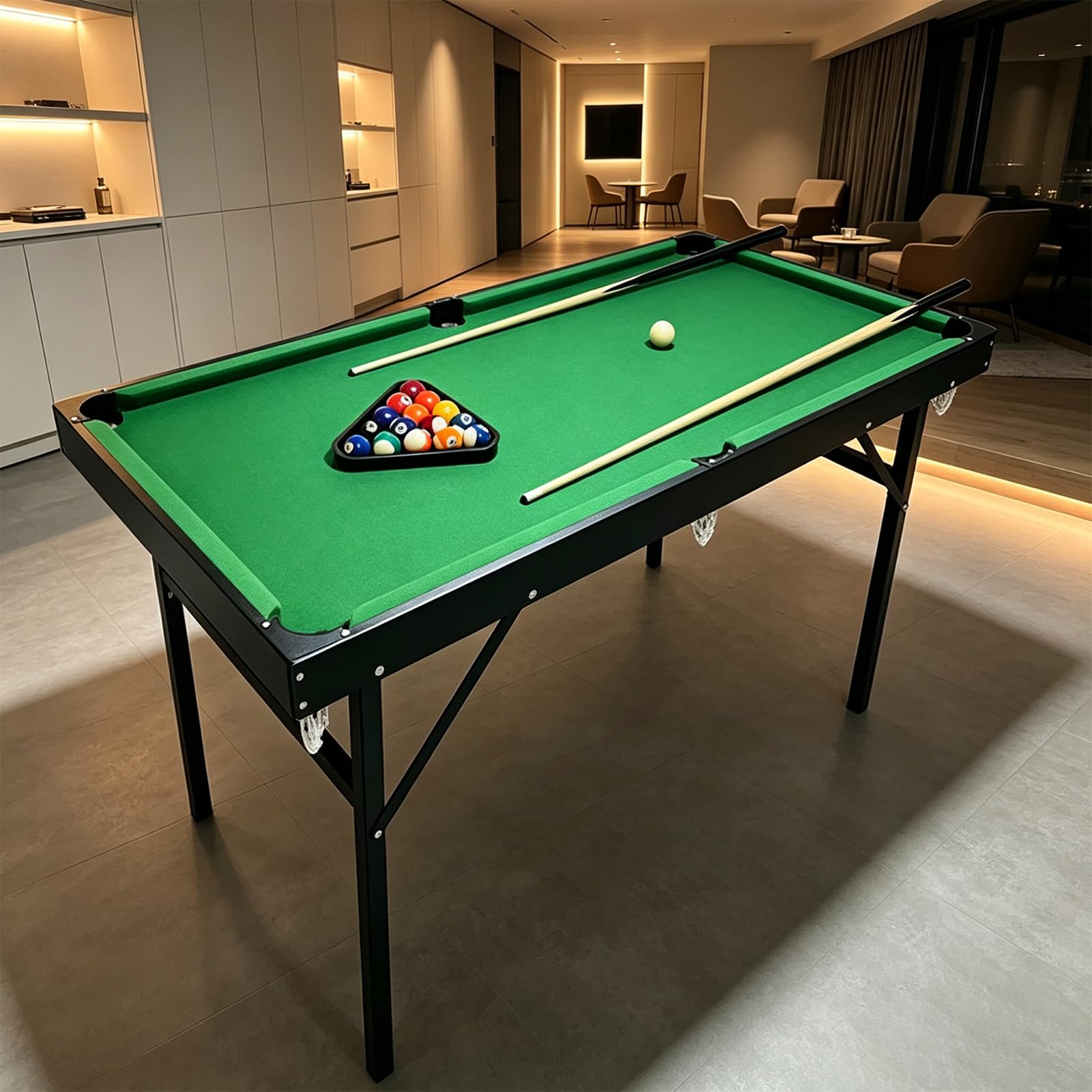Table de Billard,Kit de Billard Pliable et Portable Montage Simple