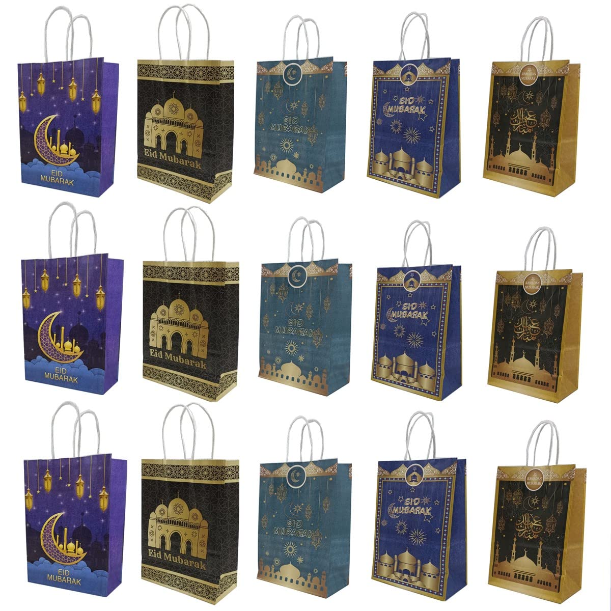 Buy KYMY 15 pcs Eid Mubarak Gift Bags,Ramadan Muslim Paper Bags for Eid