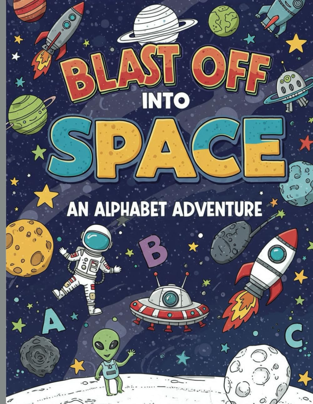 Blast Off into Space: An Alphabet Adventure: From A to Z: Color, Learn, and Explore the Galaxy