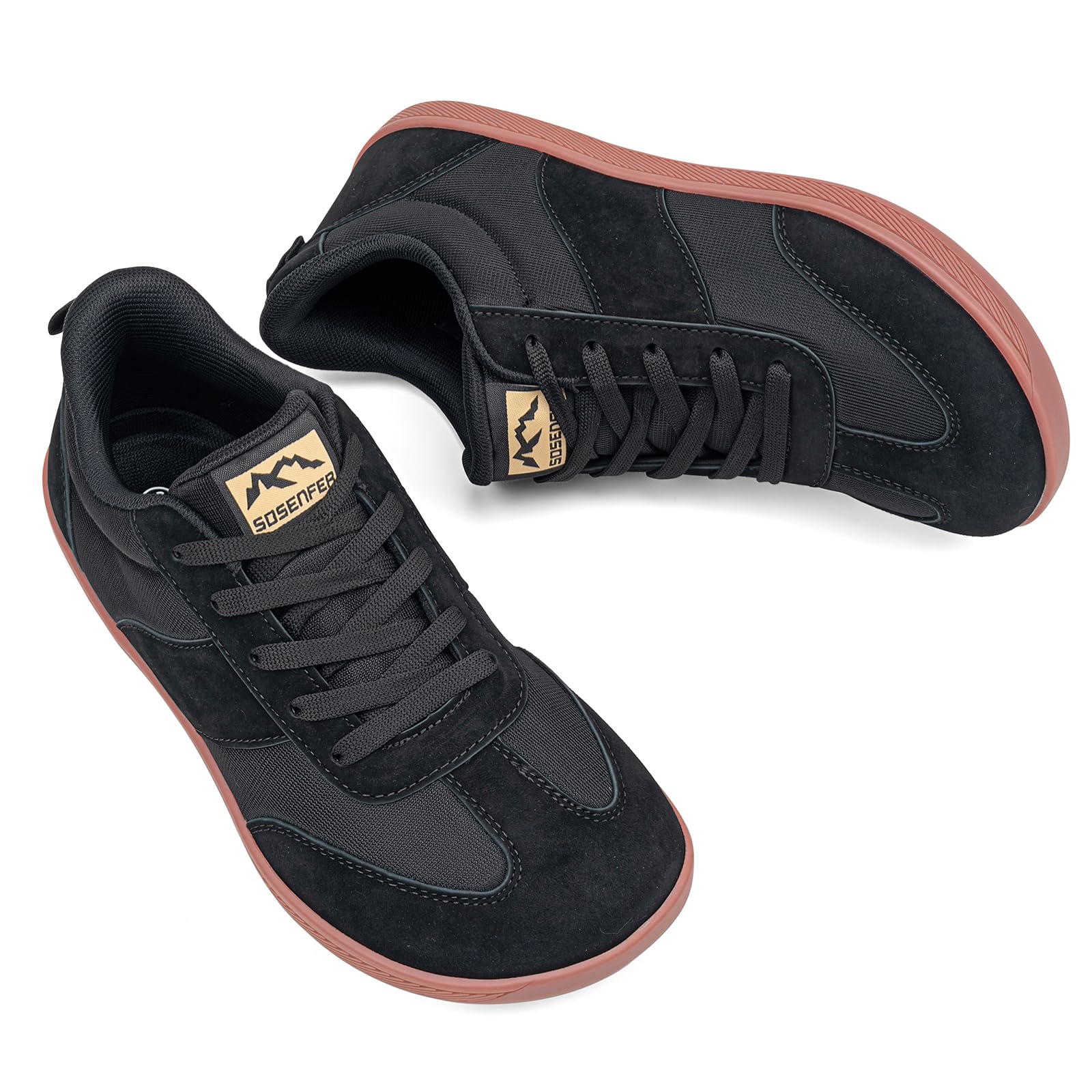 Sosenfer Damen Herren Breite Barfußschuhe | Breite Zehenbox Leichte Freizeitschuhe | Minimalistische rutschfeste Walkingschuhe | Zero-Drop Sohle Sneakers Unisex