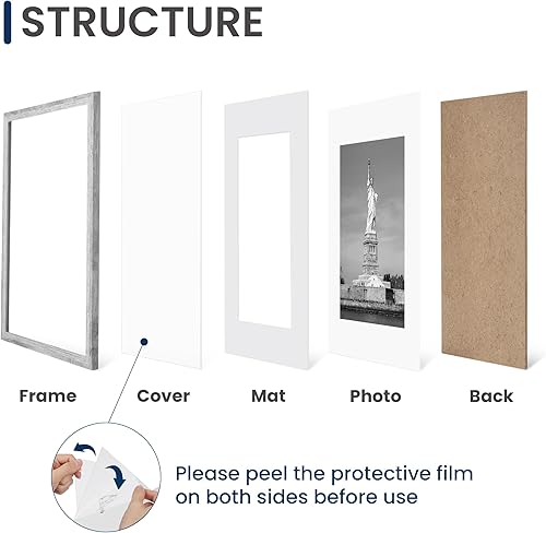 Miniatura 3 de ENJOYBASICS Portarretratos de 16 x 20 pulgadas, póster de 11 x 14 pulgadas con paspartú o de 16 x 20 pulgadas sin paspartú, marcos de fotos para