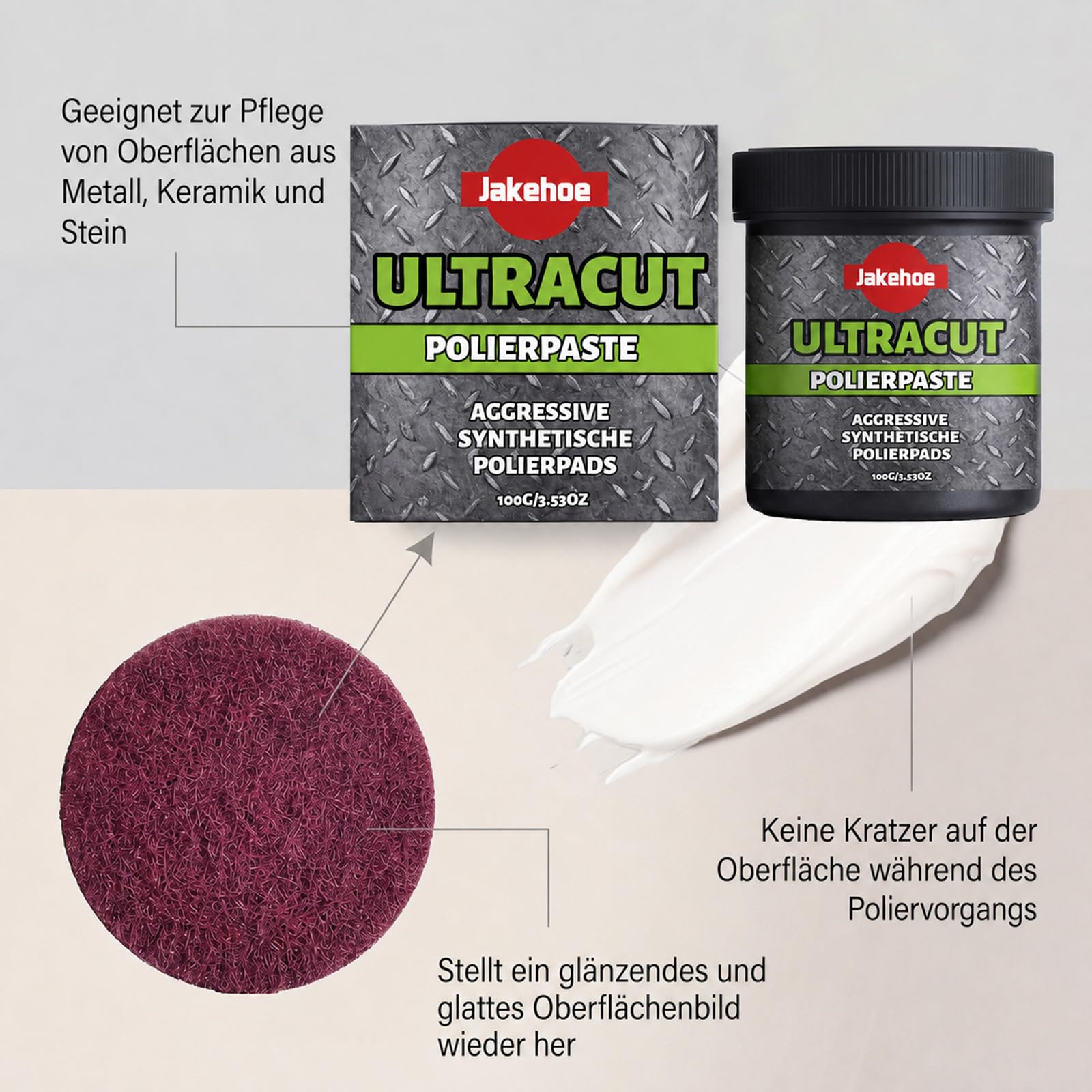 Ultracut Polierpaste für Möbel & Metall mit Polierpad (3)