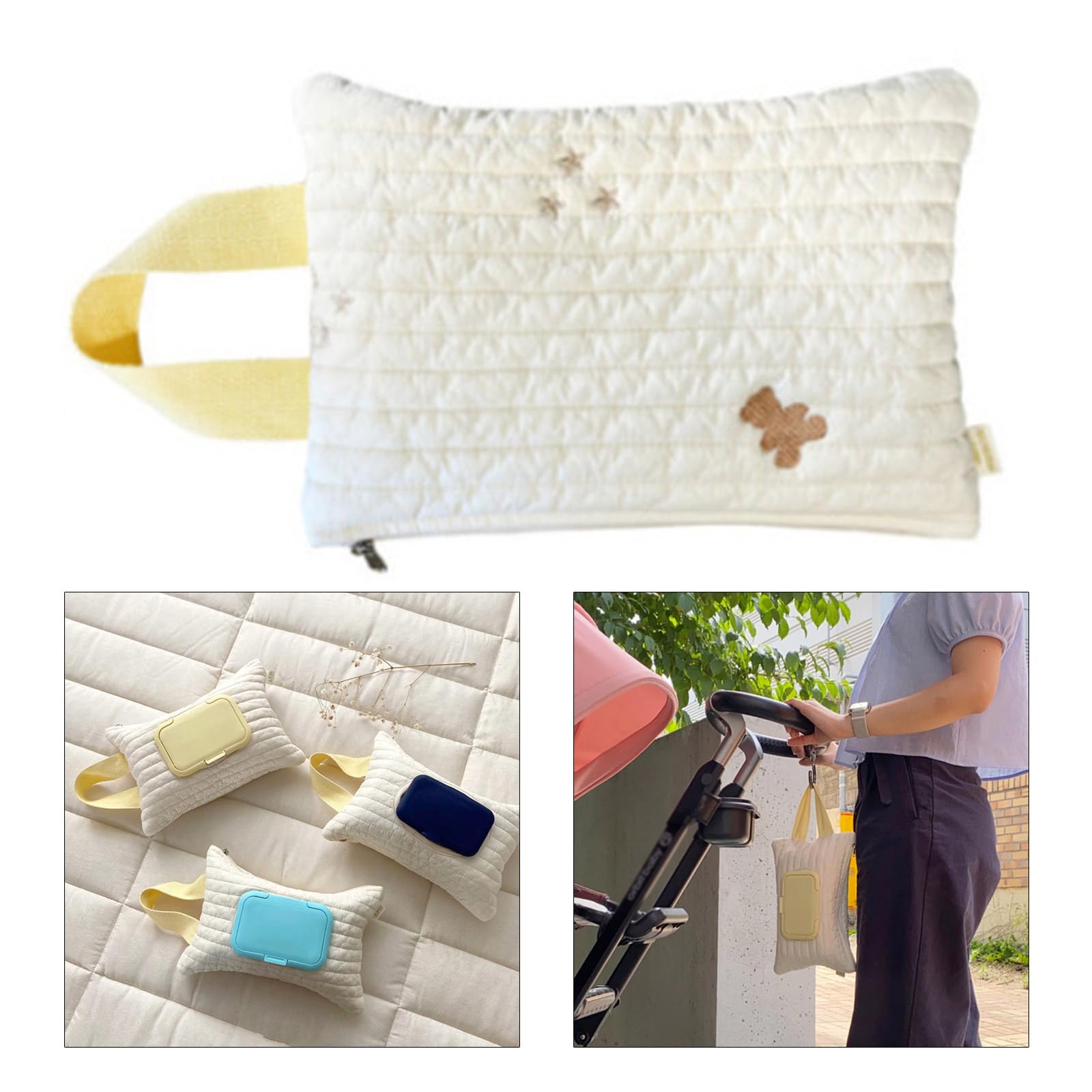 Cotton Dispenser Refillable Wipe Holder Travel Wet Wipe Container Baby Wipe Pouch for Car Indoor Outdoor Refillable Wet Wipe Pouch