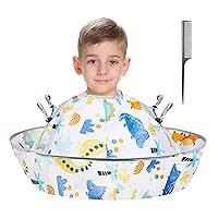 Vista 8 de Lictin Capas de corte de pelo para niños – Capa de corte de pelo para niños, impermeable, ajuste plegable, capa de paraguas de peluquería con 1