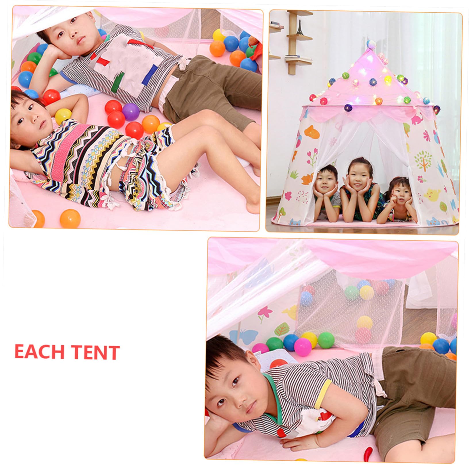 Tienda de Juegos de Tela Rosa para Niños, Casa Tipo Castillo