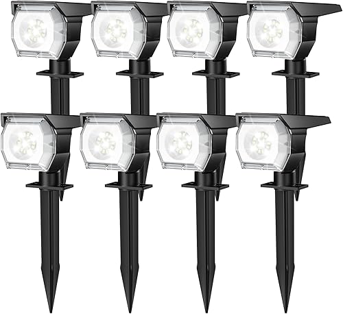 Miniatura 8 de EIUIO Luces solares para exteriores, 3 modos de iluminación, focos solares para exteriores con encendido/apagado automático, iluminación de paisaje