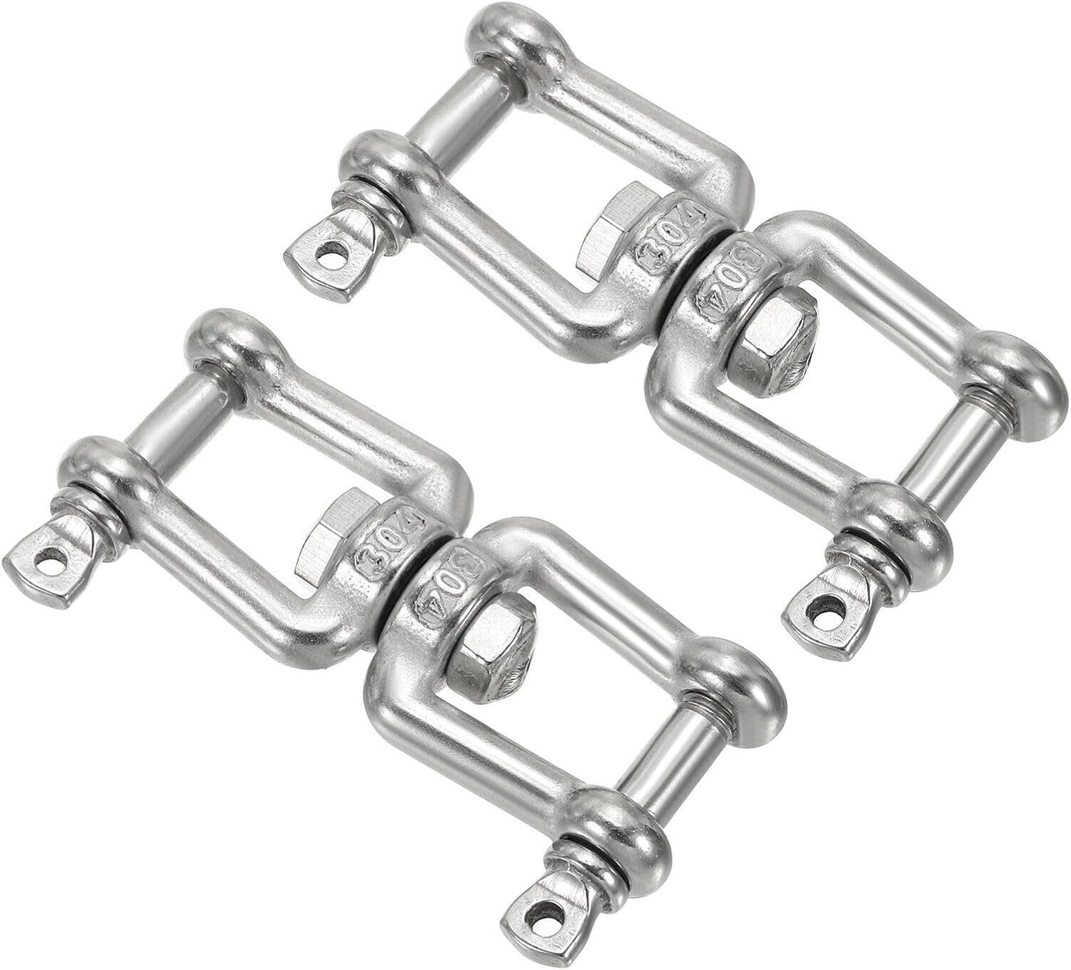 Toolparts And Accessories 2Pcs Double Shackle Swivel Hook M6 Working Load 300kg/66lbs For Hanging (#CN#130824-09436)