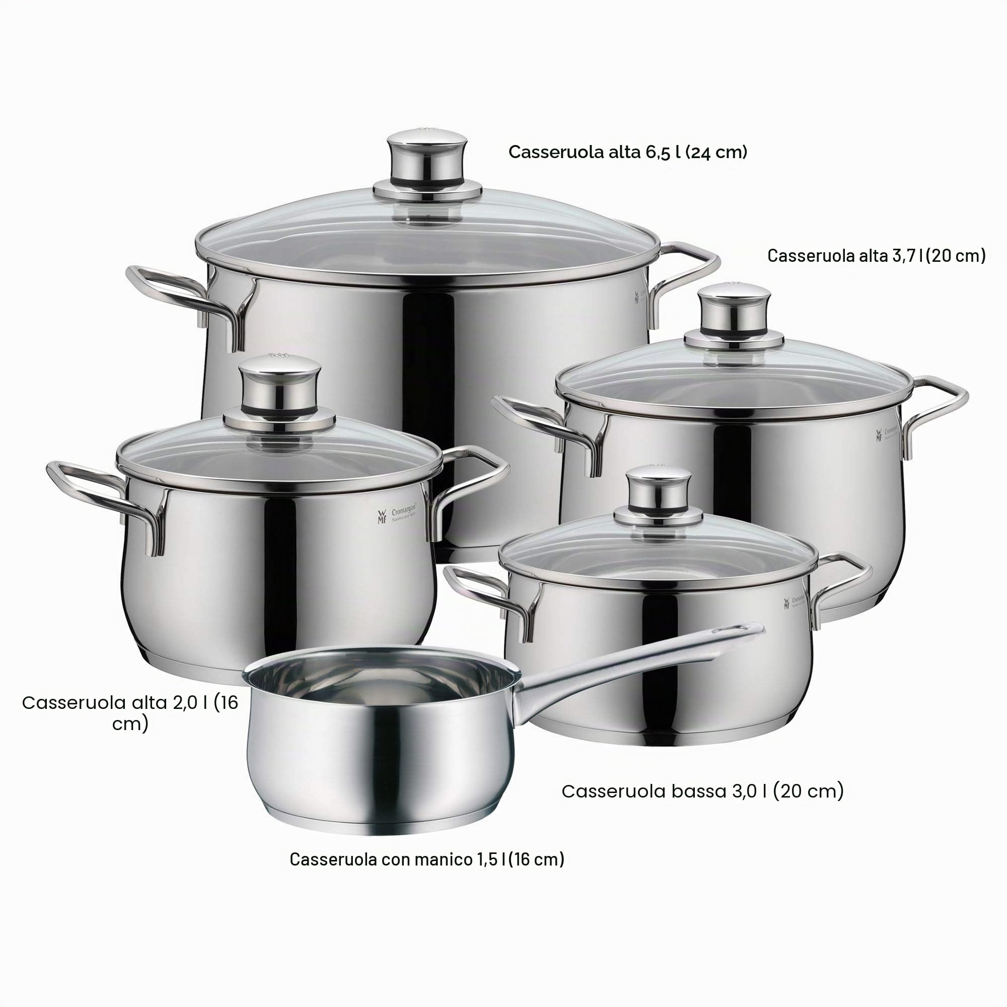 WMF 0730356040 Diadem Plus - Set 5 pentole