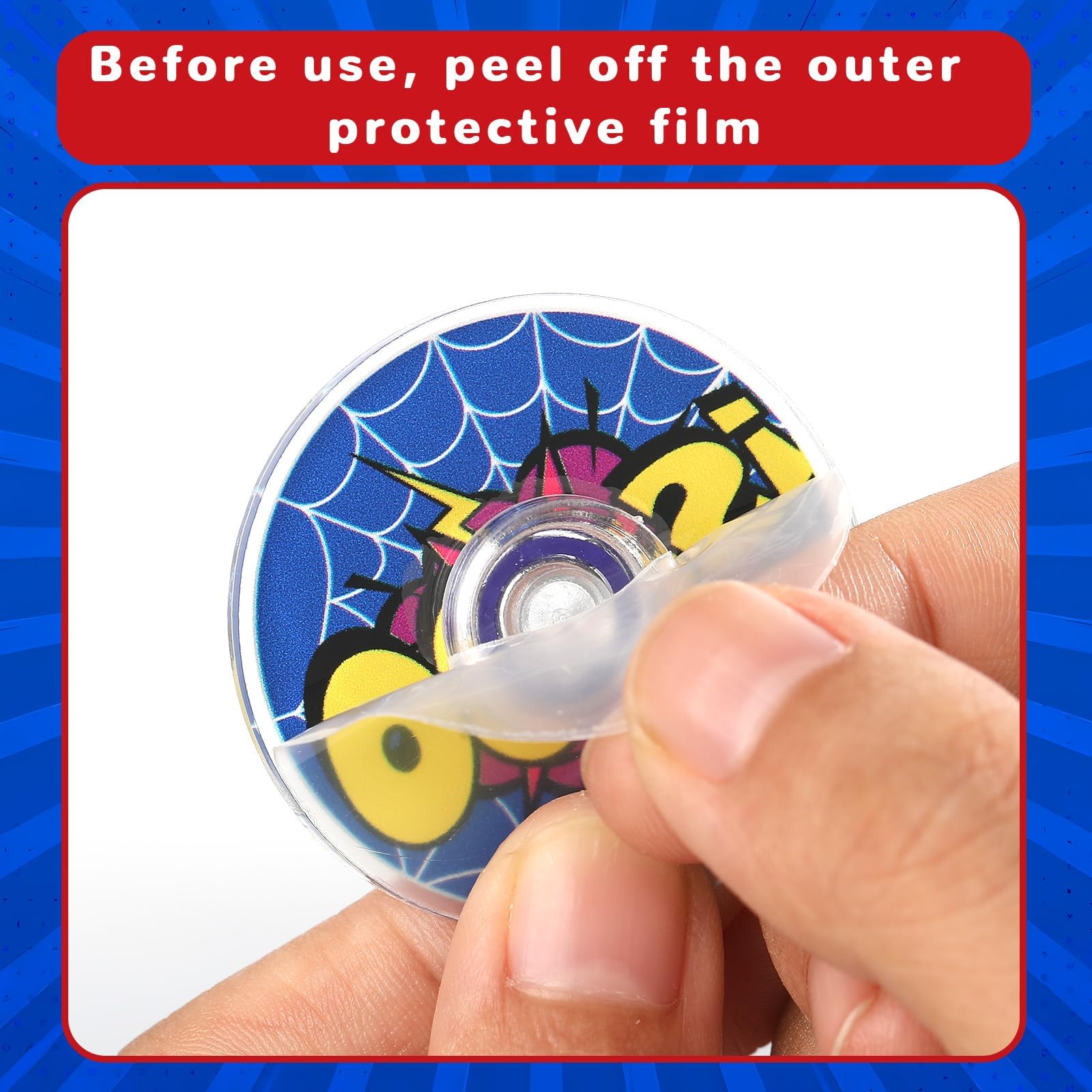 SCIONE 24 Pack Spider Party Bag Fillers for Kids,Mini Pass the Parcel Prizes,Funny Valentines Gifts for Kids Fidget Spinner - Image 4