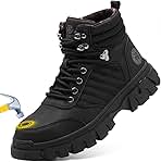KELODON Waterproof Steel Toe Boots For Men-6 Inch Comfortable Mens Safety Work Boots Indestructible Steel Toe Shoes Lightweight Non Slip Puncture Resistant Industrial Construction Boot