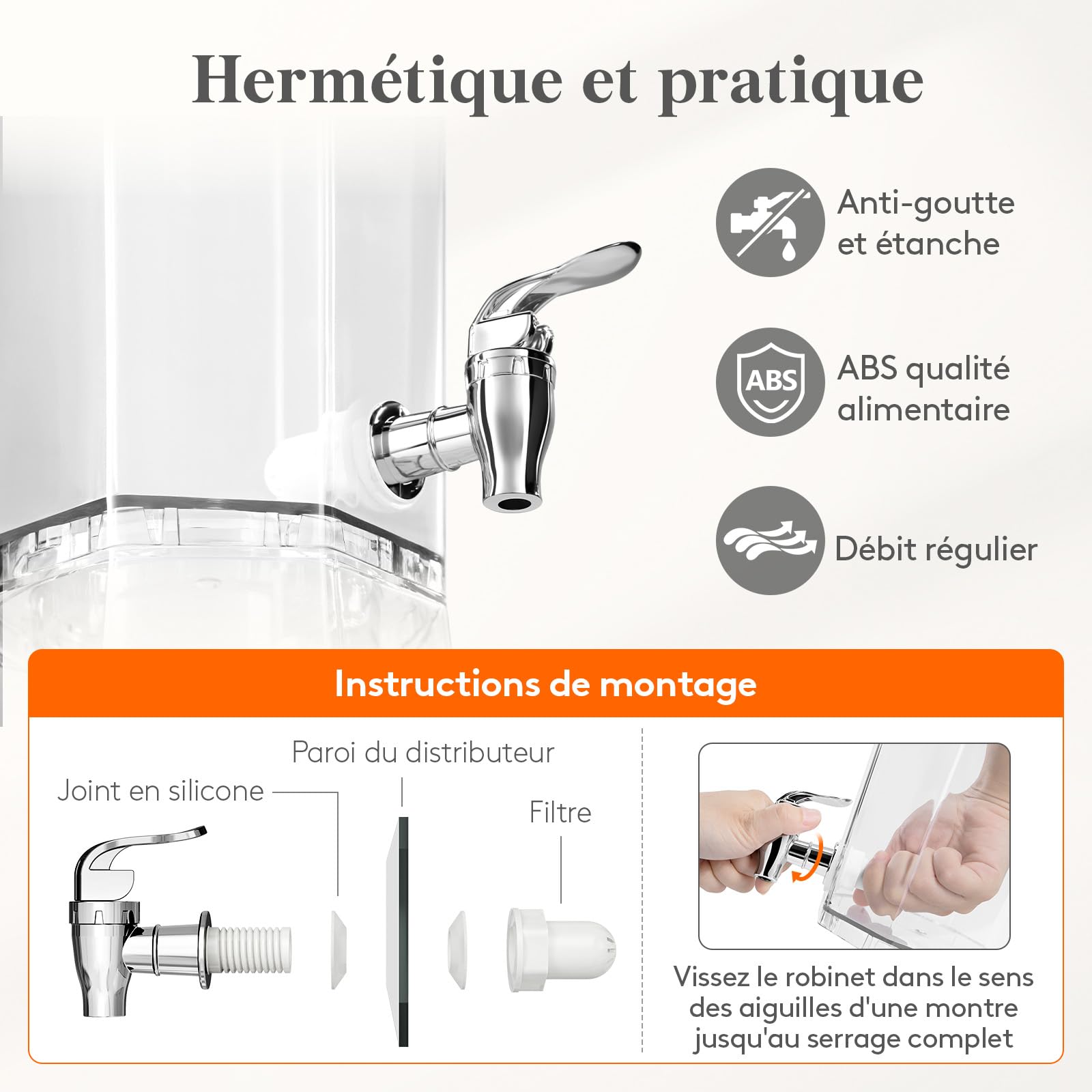 Lifewit 4L Distributeur de Boisson avec Robinet, Jarre Cocktail Avec Filtre en Plastique, Lot de 2 (en 1 Paquet) Fontaine Cocktail Glacées pour Jus, Limonade, Soda et Thé