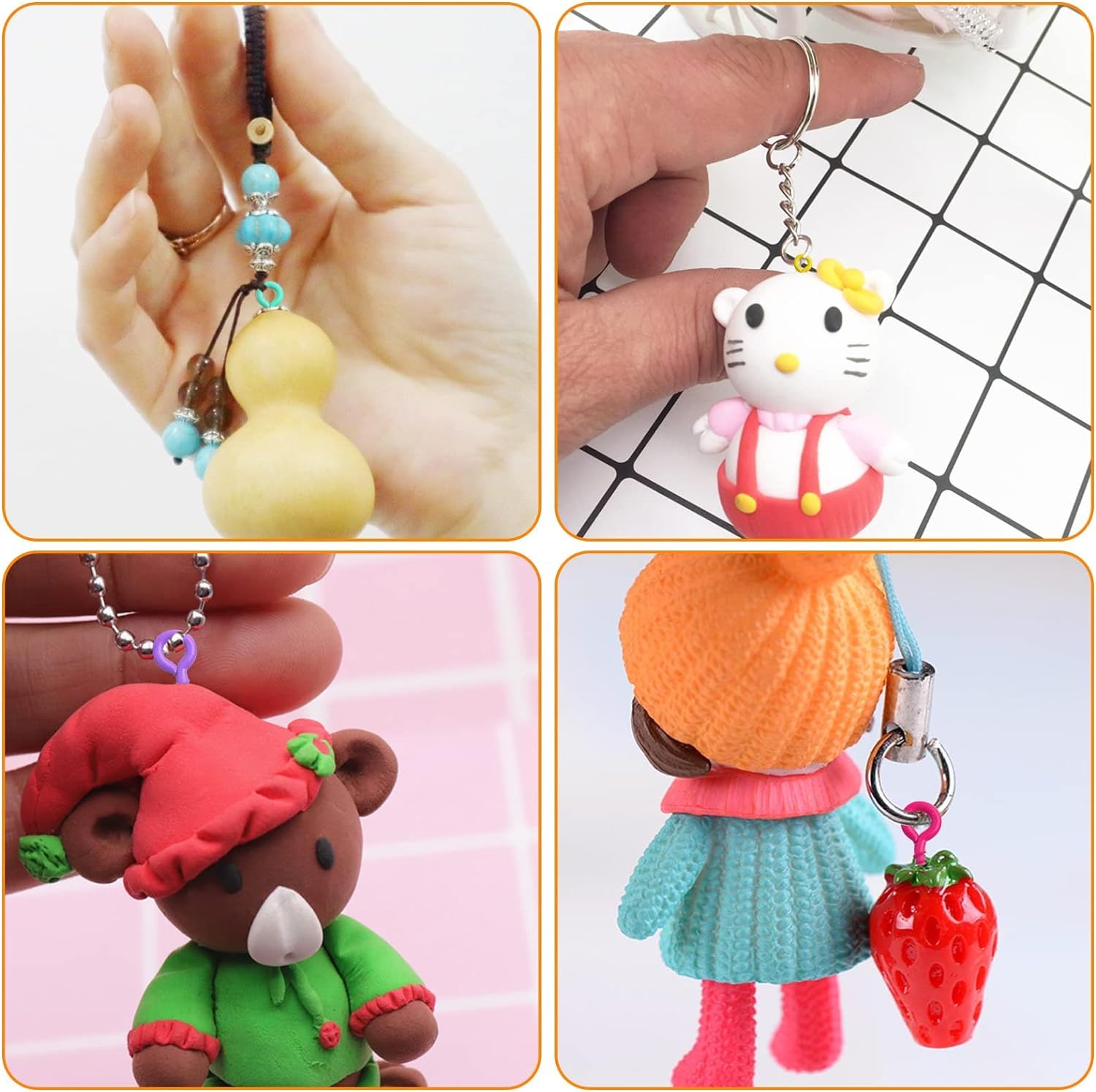 250 occhielli a vite colorati, mini ganci a vite 10 mm per progetti fai da te, creazione di gioielli, portachiavi, golfari in acciaio inossidabile, piccoli ganci da avvitare per l'artigianato