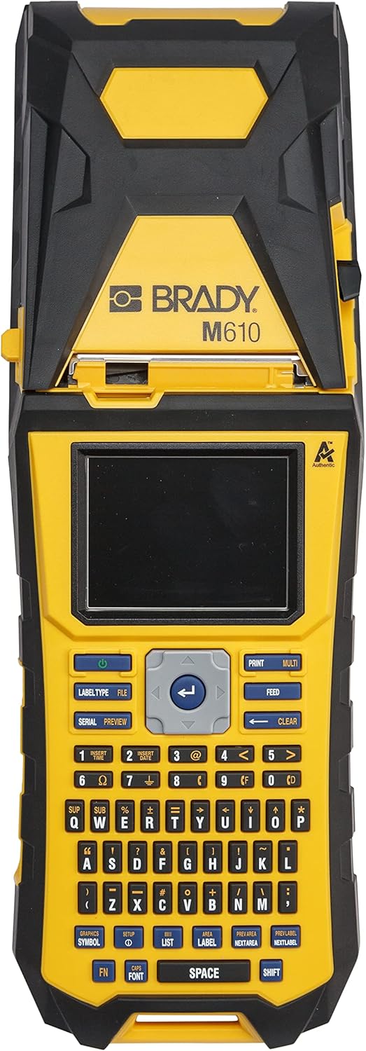 Brady M610 Handheld Label Maker with Hard Case (M610-KIT). Durability Meets The widest Range of Data Entry Options. Replaces BMP61,Yellow/Gray, Large