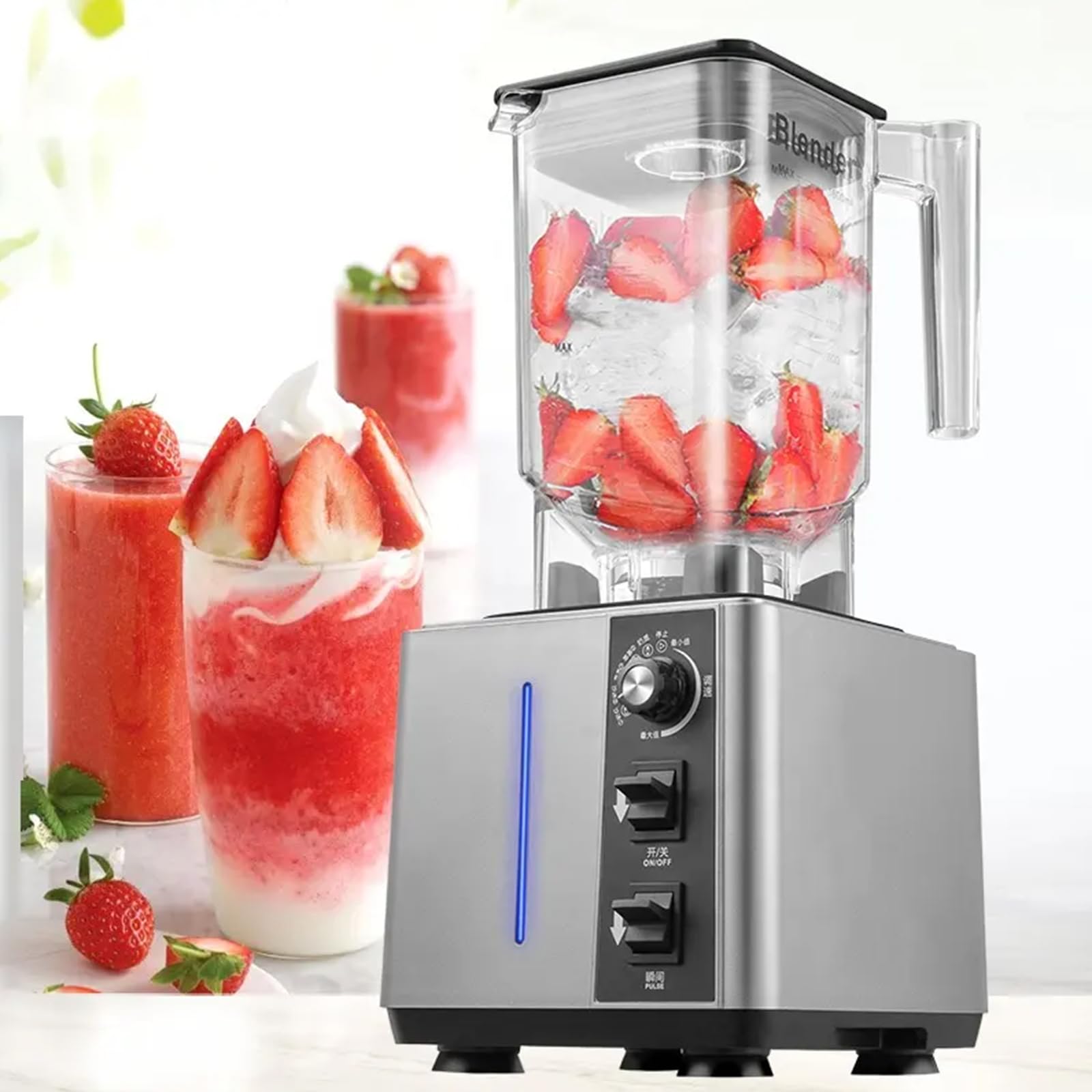 Komercyjna kruszarka do lodu, z kubkiem o pojemności 1,8 l i 9 regulowanymi prędkościami, robot kuchenny o dużej mocy, Jog Clean materiał spożywczy, dźwiękoszczelny lodołamacz