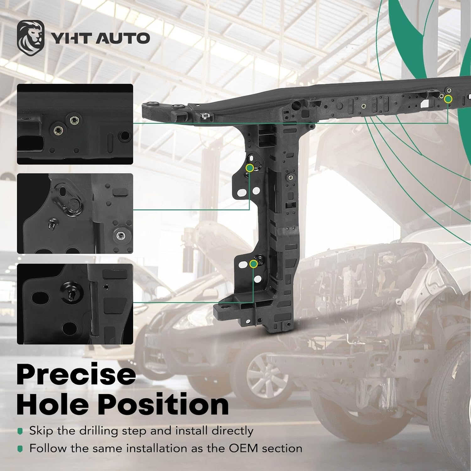 YHTAUTO Front Radiator Support Fit for 2021-2022 Hyundai Elantra-Built in USA, Radiator Core Support Assembly