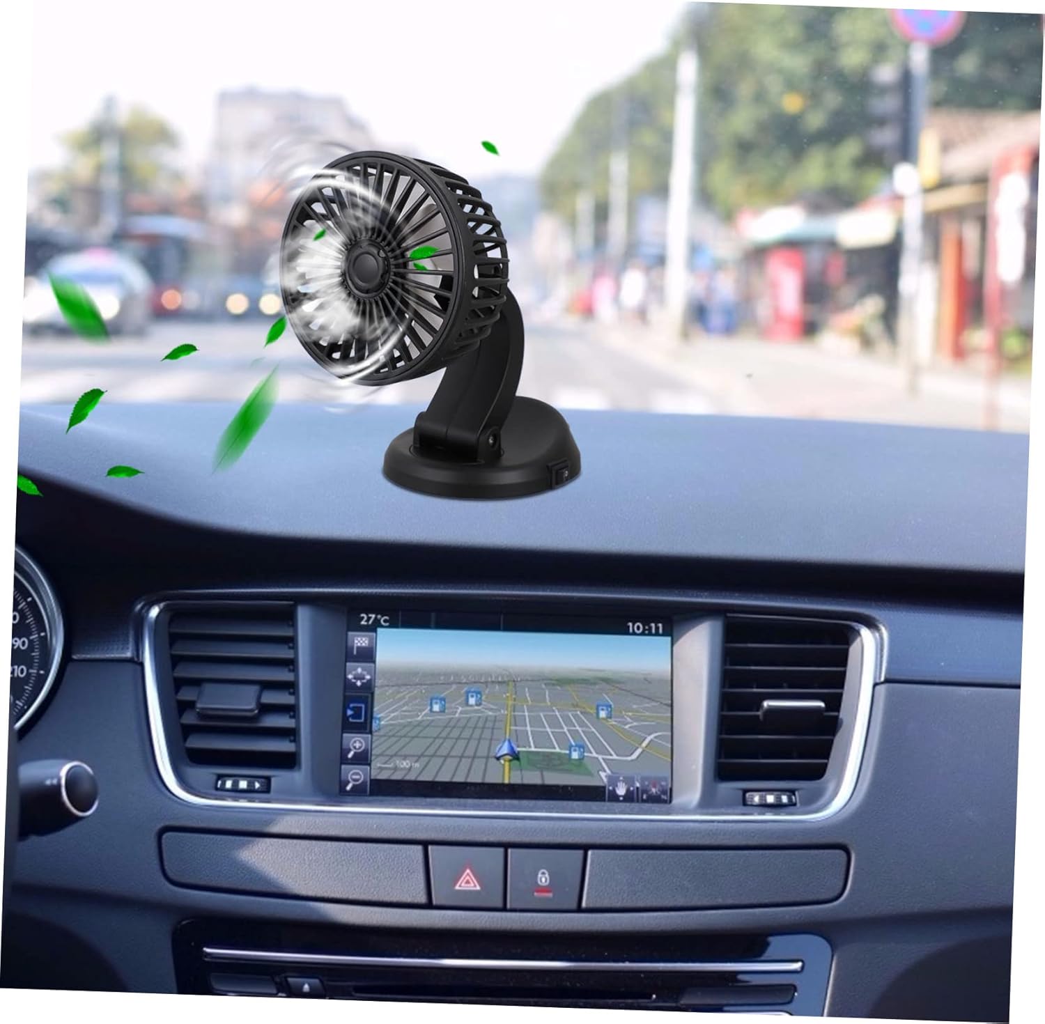 Housoutil 3pcs Portable Vehicle Mounted Usb Fan Lightweight and Cooling Fan for Cars Easy to Install Low Energy Consumption for Travel and Outdoor Use