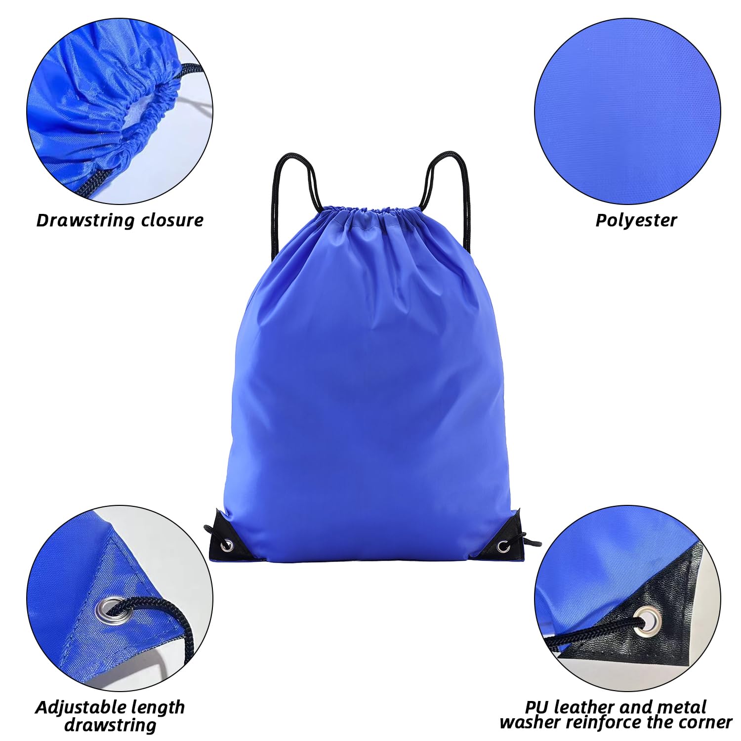 Bolsa multifuncional con cordón, opciones coloridas, esencial para viajes al gimnasio, materiales de nailon
