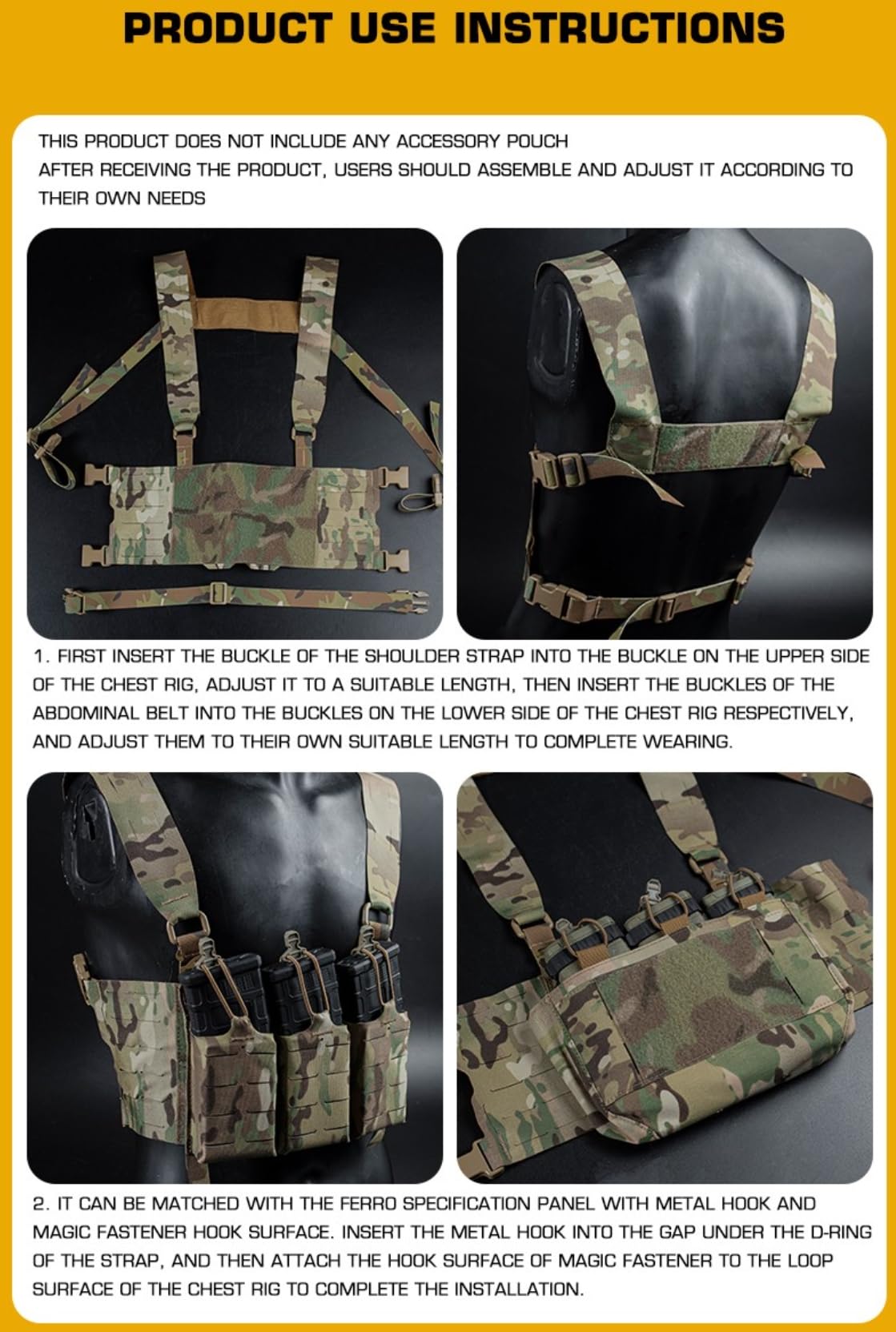 Peminkoo taktisches F.CPC Chest Rig Mini Harness F.erro Style H Harness Breite Version Chesty Rig Hüftgurt Jagdzubehör
