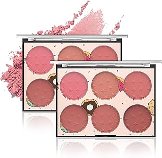 Paleta de rubor de 6 colores, acabado mate y ...