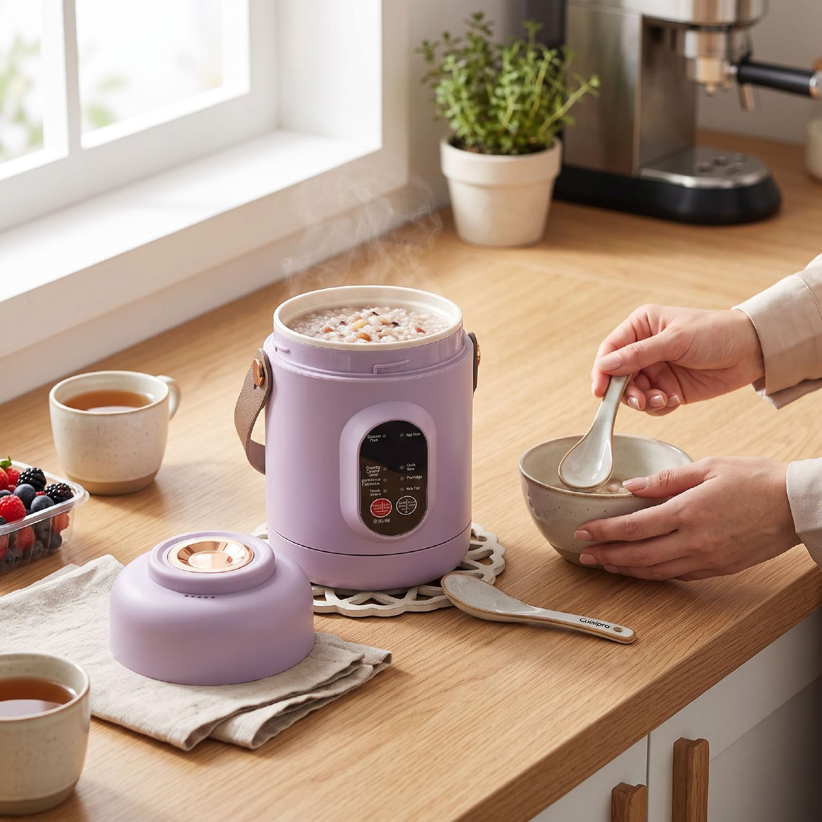 Mini Garnek do Ryżu 800ml z Powłoką Ceramiczną na 1-2 Porcje (wtyczka UE