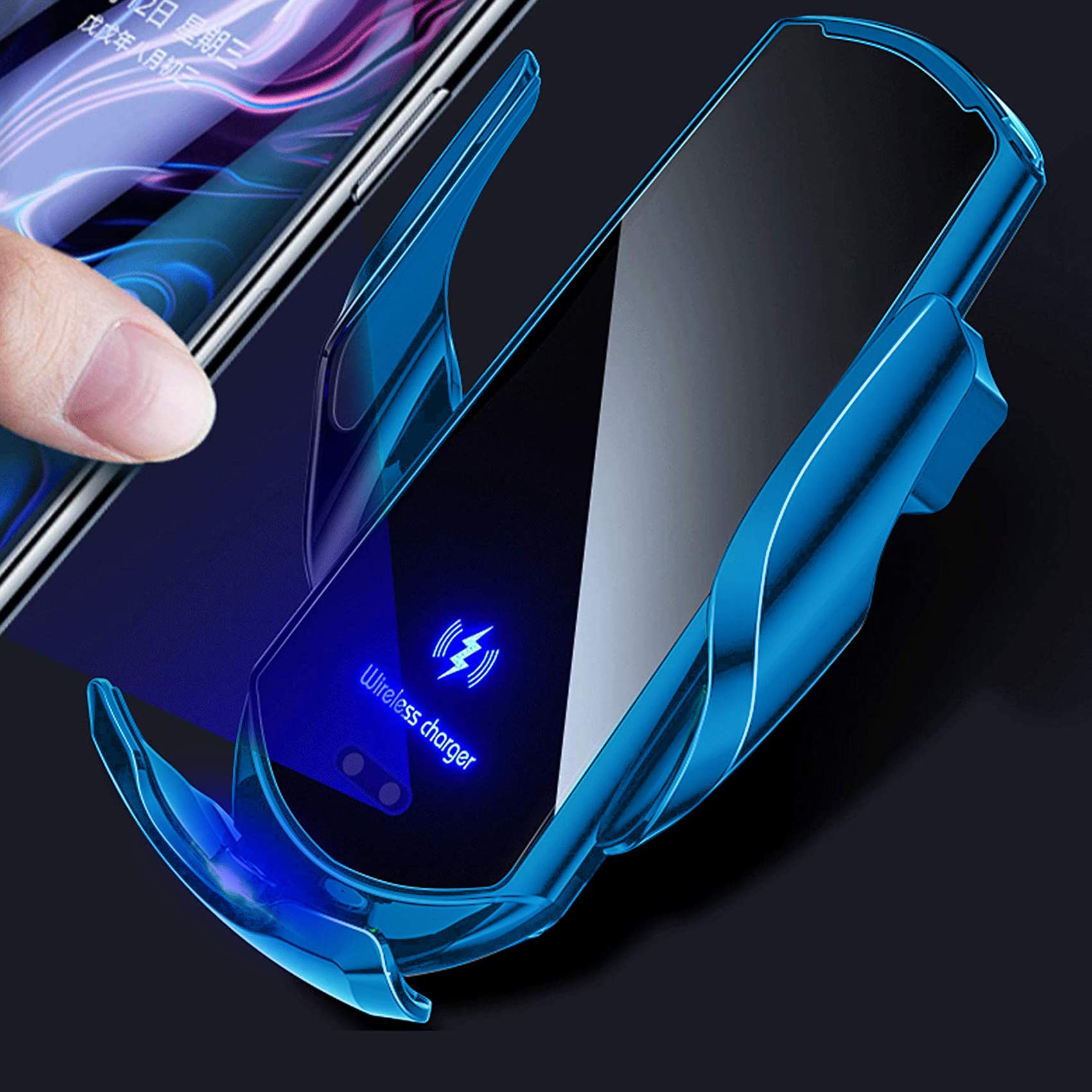 Car Wireless Charger, Fast Charging, Mounted Magnetic Charging Device, Automatic Sensor Tightening, Suitable for 99% Smart Phones, iPhone12 Pro Max Mini 11/11 Pro Max/XS/XR/for Galaxy S20/S10/S9