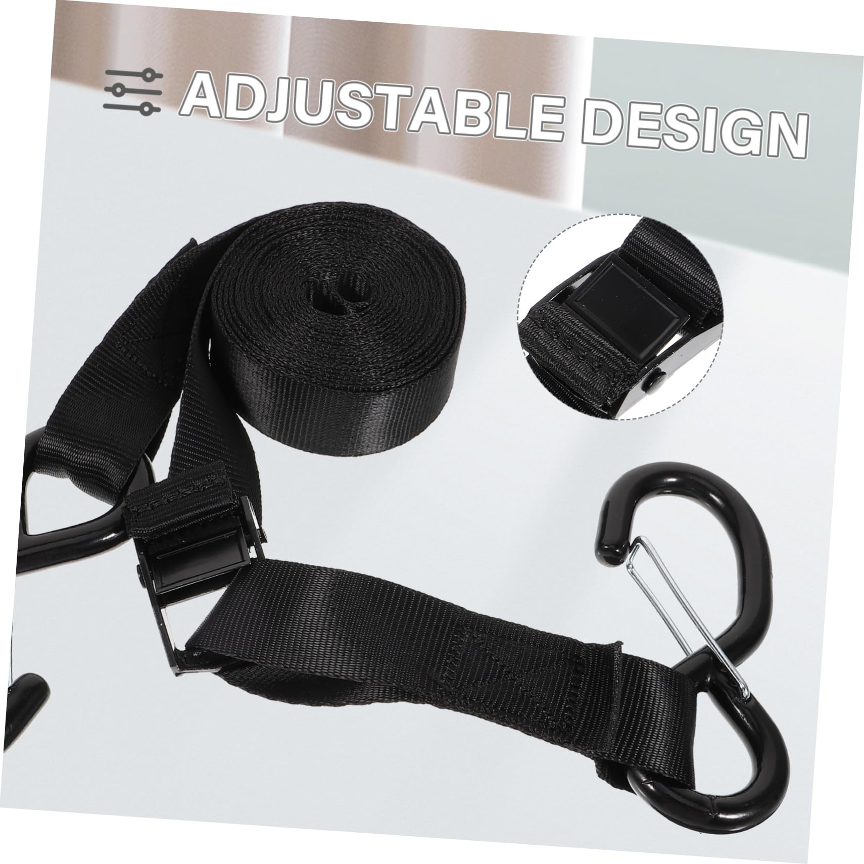 PartyKindom 5 Pz cintura di imballaggio set fascia per schiena senza fili piccole corde di fissaggio della telecamera cinghie cinturino in poliestere per bagagli da bici Metallo Black