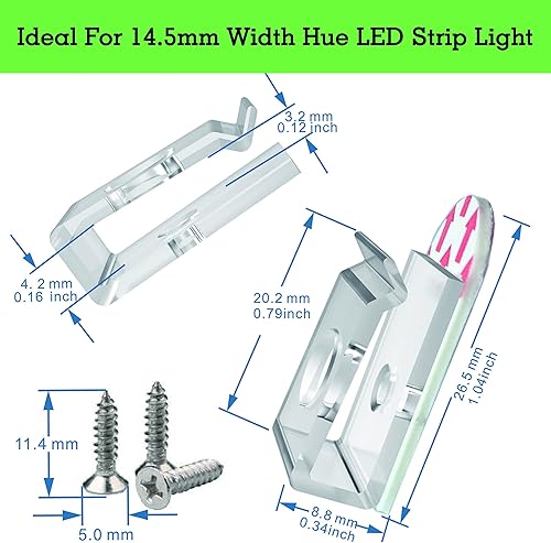 Miniatura 2 de CTSGC Hue Clips de tira de luces LED, ganchos de luz para cable de liberación de fiesta y luces de hadas fácilmente. Soportes perfectos de