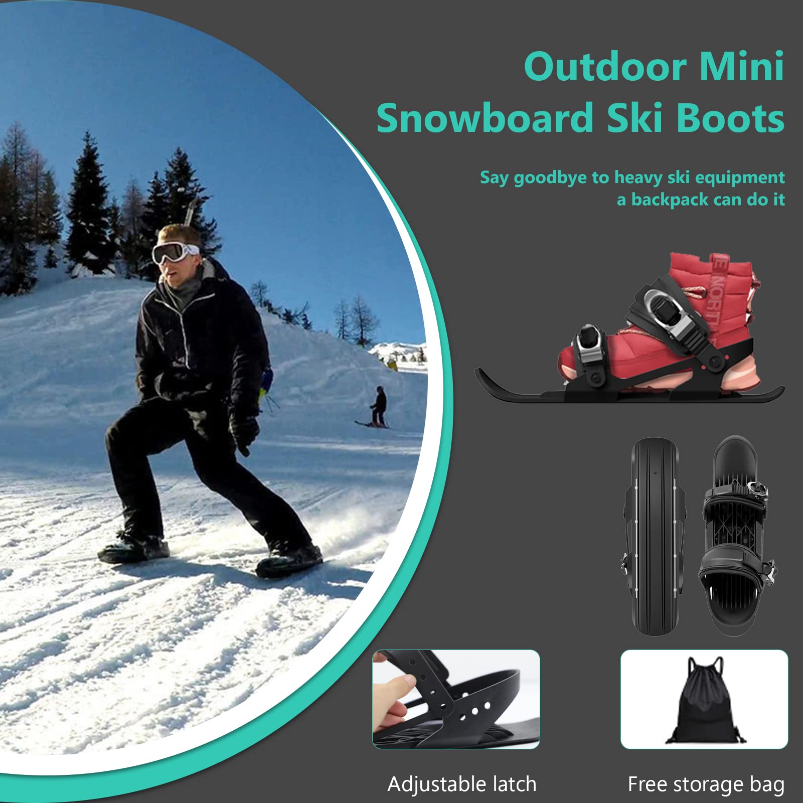 For Hiking Mini Generation Adjustable Snow Ski Decathlon Shoes
