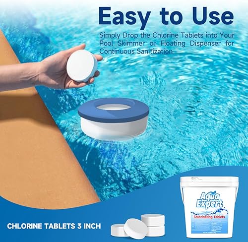 Miniatura 4 de Aqua Expert - Tabletas de cloro de 3 pulgadas, tabletas de cloro para piscina que hacen el agua limpia y cristalina, desinfectan y protegen -