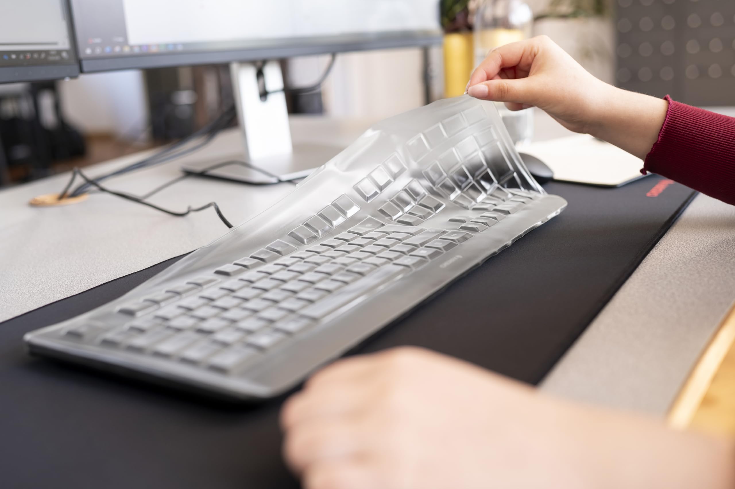CHERRY WetEx®, Film de Protection Flexible pour Clavier, Protection fiable Contre la Contamination par Les liquides, la poussière et Les Corps étrangers Stream Keyboard