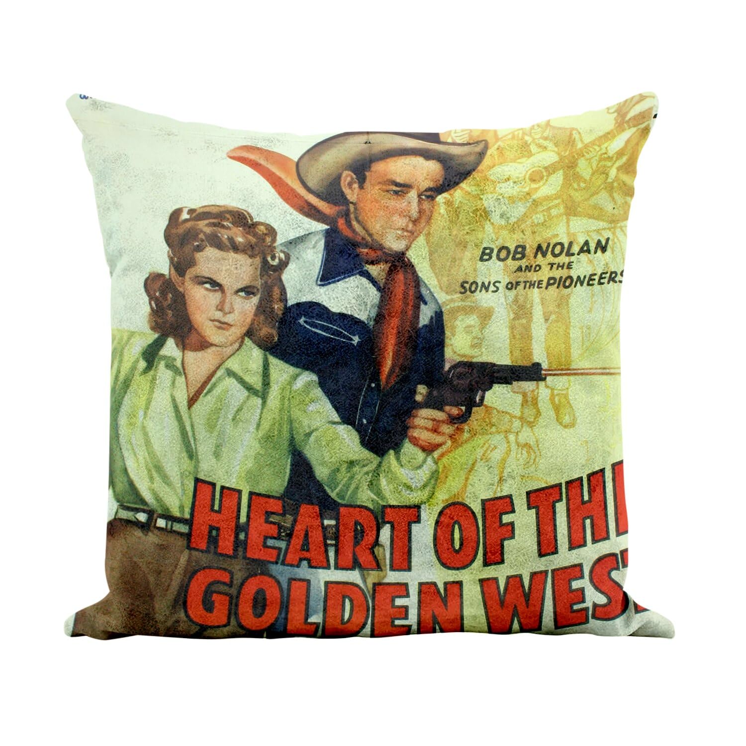 Coussin similicuir blanc 40x40 cm poster cinéma vintage rétro