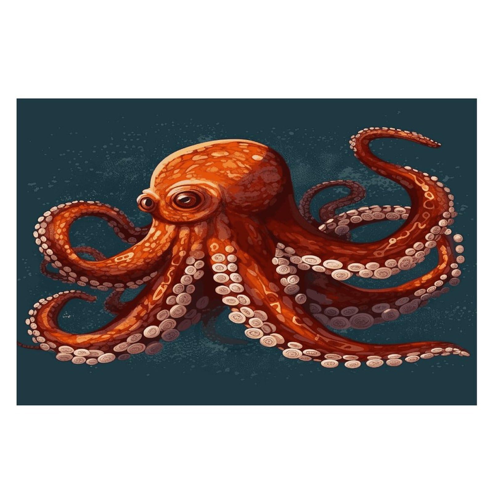 Animal Octopus Placemats Heat-Resistant Washable Place Mats Anti Slip Dining Table Place Mats Wipeable Dining Table Mats Kitchen Decoration Placemats 17.7’’×11.8’’