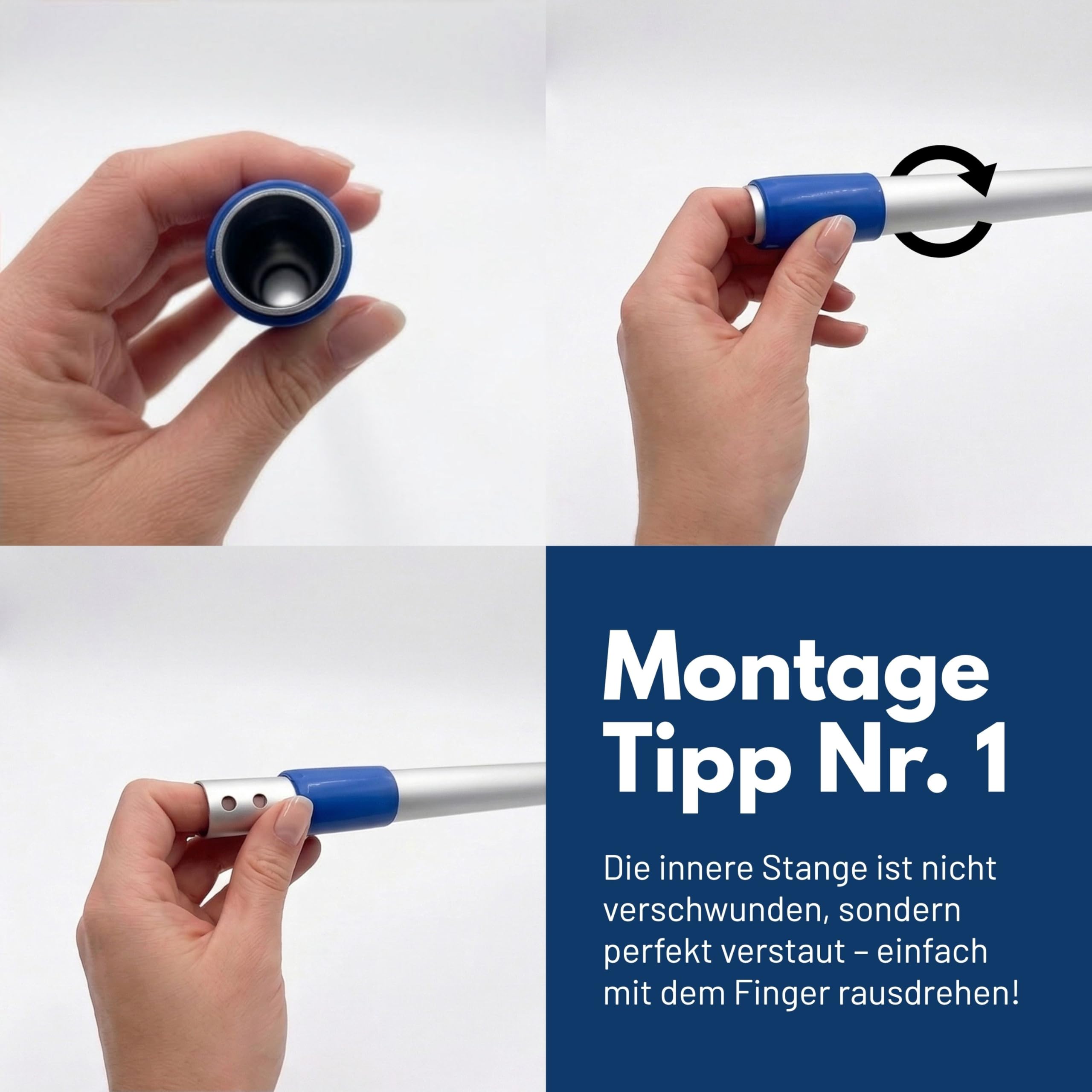 SONTY Profi Wischmopp 50 cm Set – Bodenwischer mit Magnet Klapphalter, 50 cm Microfaser Wischbezug & verstellbarem Alu Moppstange | Wischmop für Gewerbe, Gastro, Haushalt & Hartböden