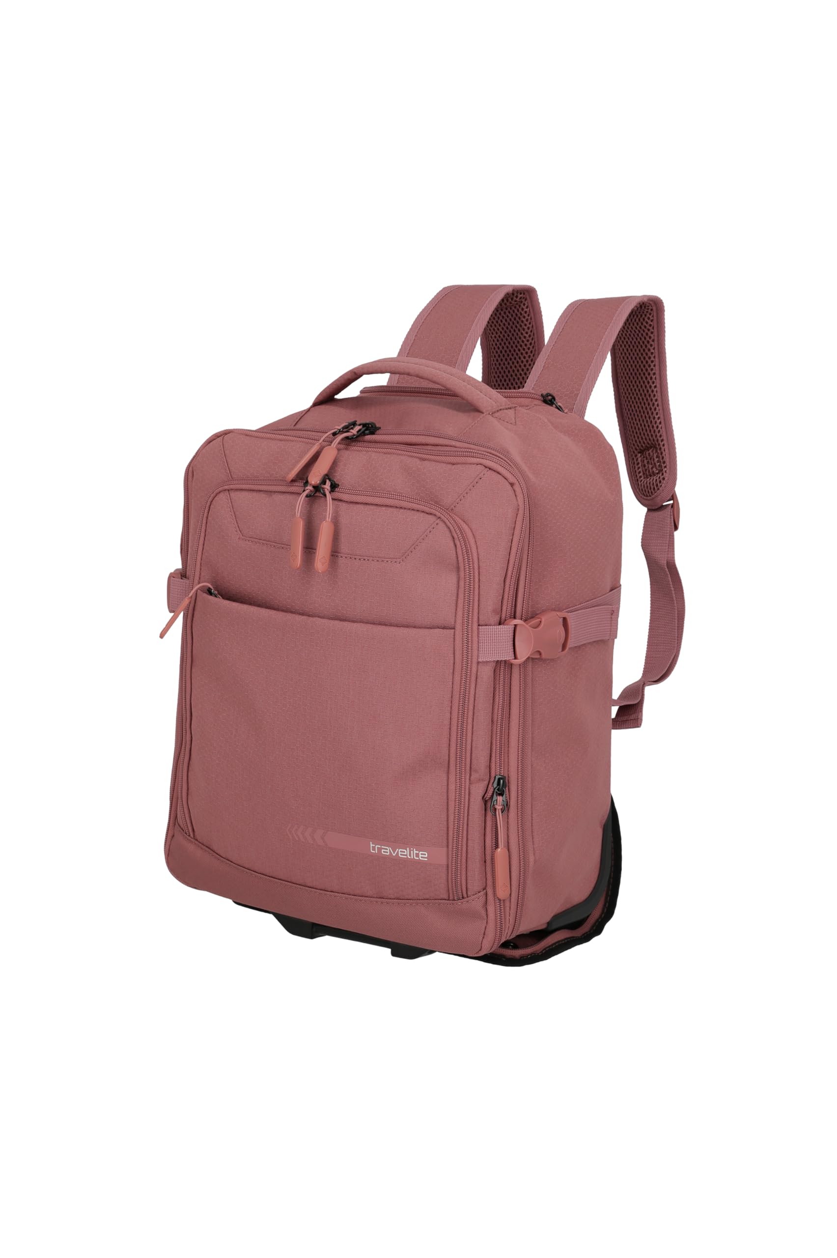Travelite Kick Off Backpack, Laptop Compartment 15.6 Inches, Hand Luggage Backpack with Wheels and Telescopic Rod, Versatile Travel Backpack, 30 x 40 x 20/23 cm, 24/28 L