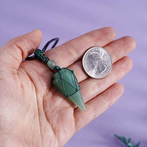 Miniatura 5 de Collar de 6 facetas de cristal de chakra de Reiki y piedra curativa, colgante de cristal puntiagudo, collar de cuerda ajustable para mujeres y