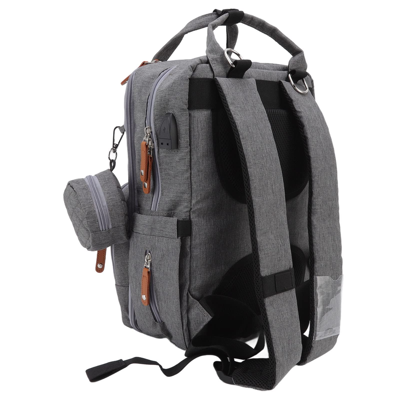 Mochila para pa ñ ales con Doble Hombro Bordado 20L Gran Capacidad Momia Ba (Gris clásico)