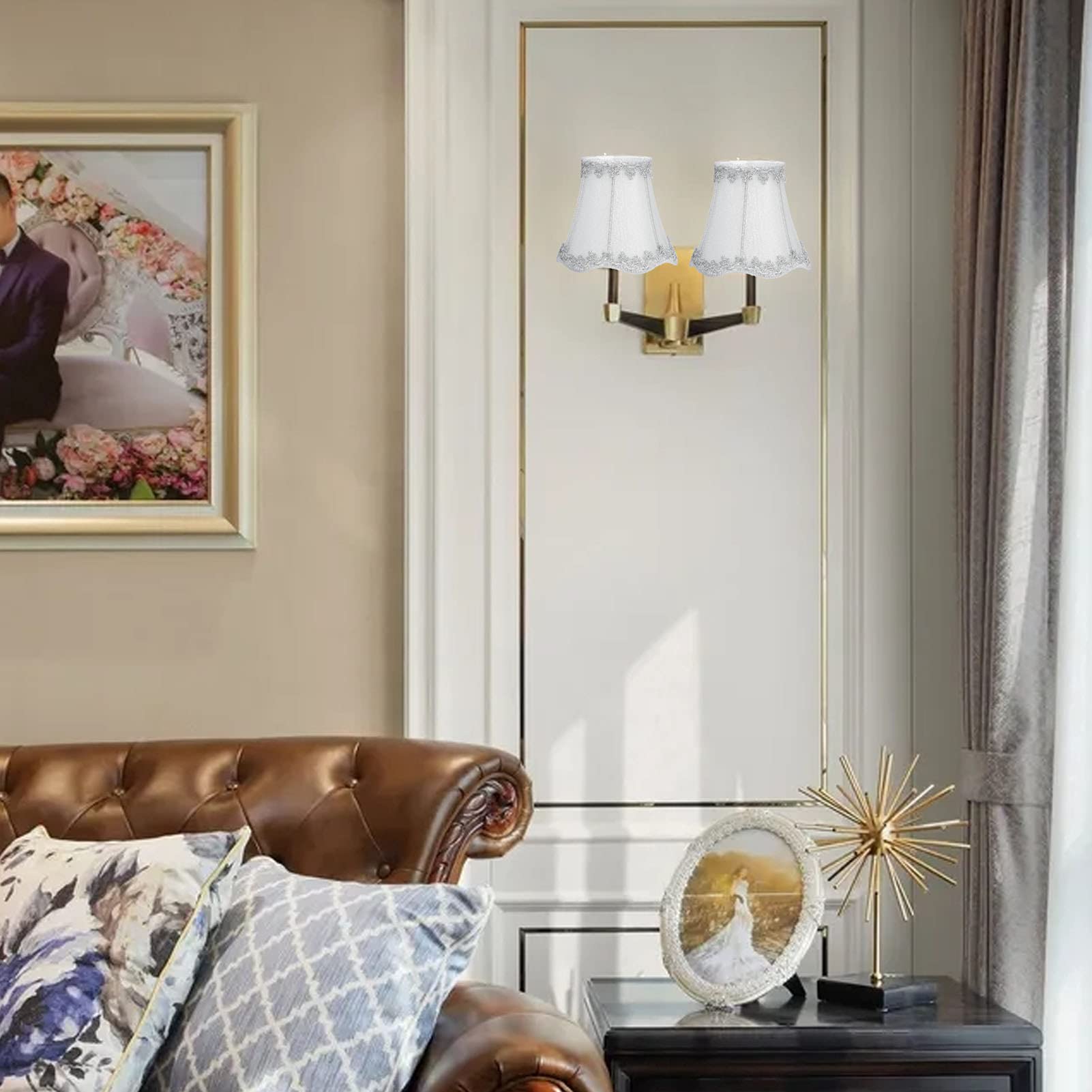 HURRISE Abat-jour Blancs 3 Pièces Petits Abat-jour E14 Tissu Doux Exquis Haute Transmittance