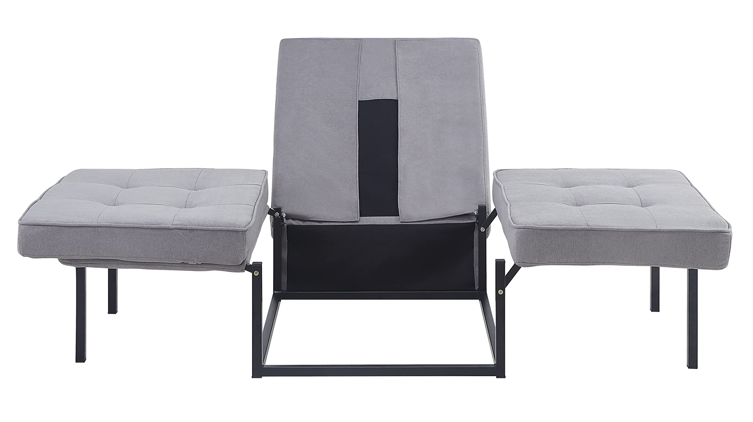 Atlantic Home Collection Sessel, Liege, Hocker Finn, Polyester, Grau, BxTxH: 80cm x 72cm x 43cm