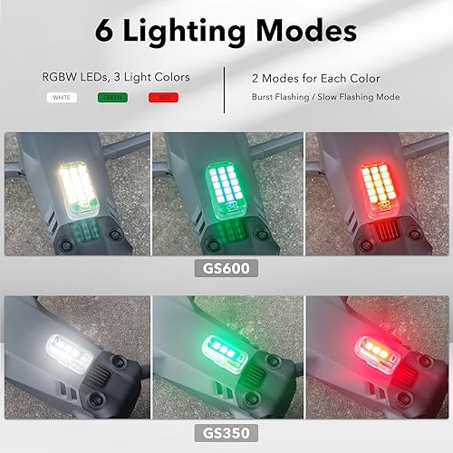 Miniatura 4 de SYMIK Luces estroboscópicas para drones paquete de 3GS600 x2  GS350 x1 color blancorojoverde en 1 luz cumple con el requisito de iluminación