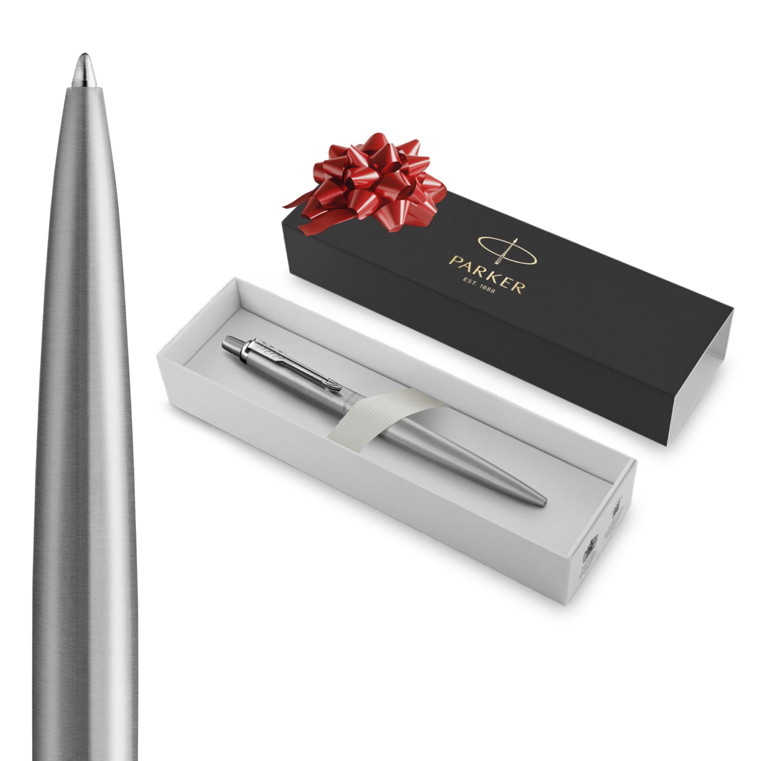 Parker Jotter XL Monochrome Collection, Stainless Steel, Medium Point, Ballpoint Pen with Blue Ink, Silver - Smooth Writing, Signature Design, Stationary, Desk Essentials