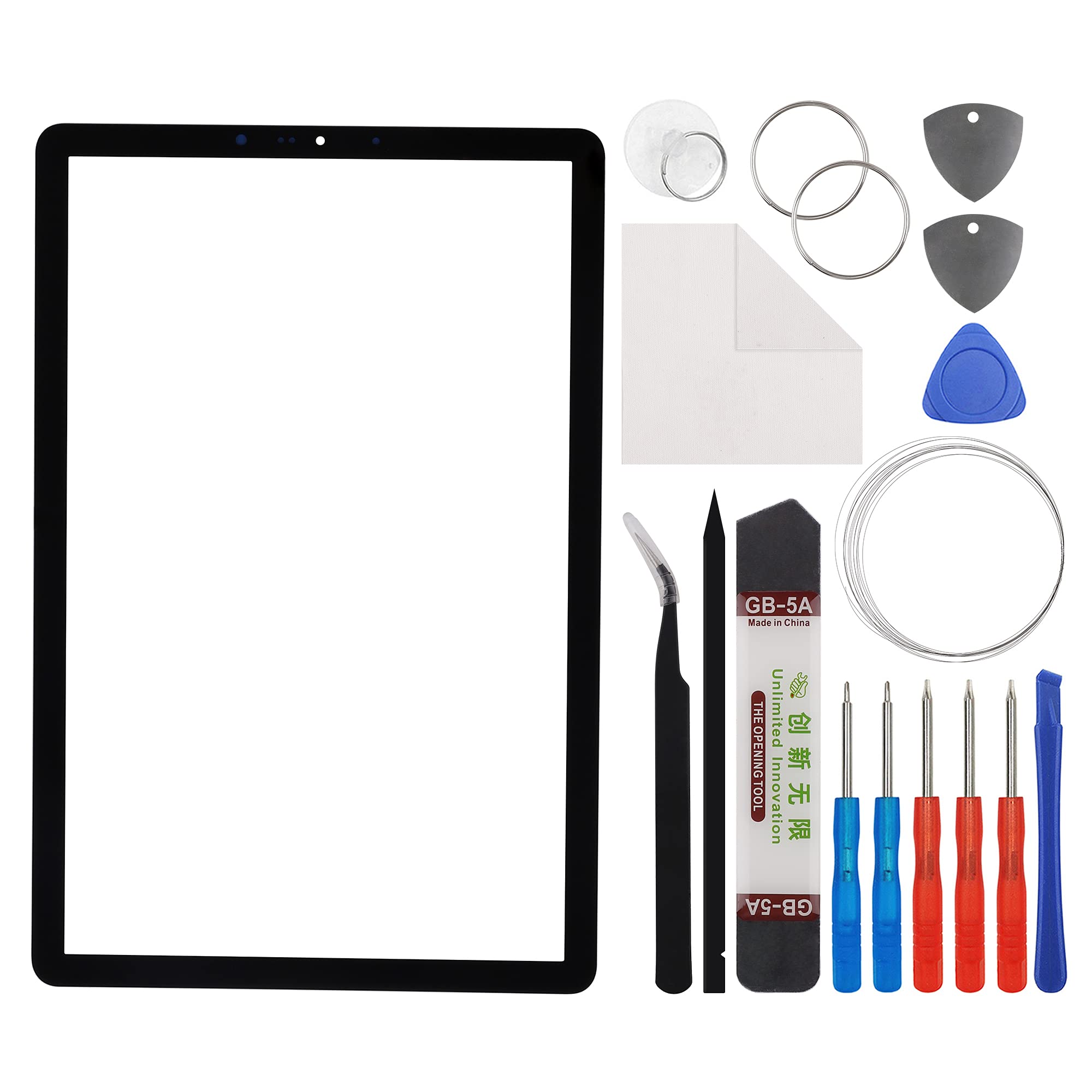 E-YIIVIILFront Glass Outer Screen Lens Replacement Compatible with Samsung Galaxy Tab S4 SM-T830 SM-T835 10.5 inch with Tools(No Display and Touch digitizer)