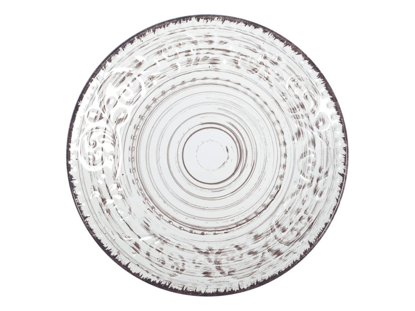 H&H Courtyard Set 6 Piatti Frutta, Stoneware, Bianco, 21 cm