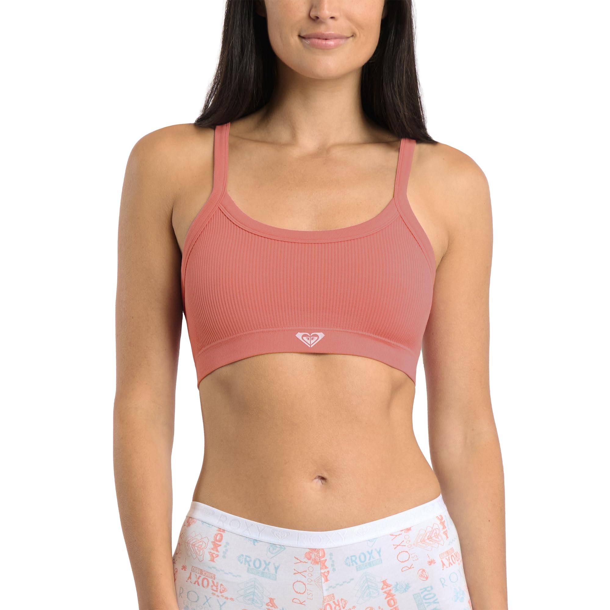 Roxy Women's Seamless Bras Ribbed Lounge Wirefree Bralette Set, 3-Pack