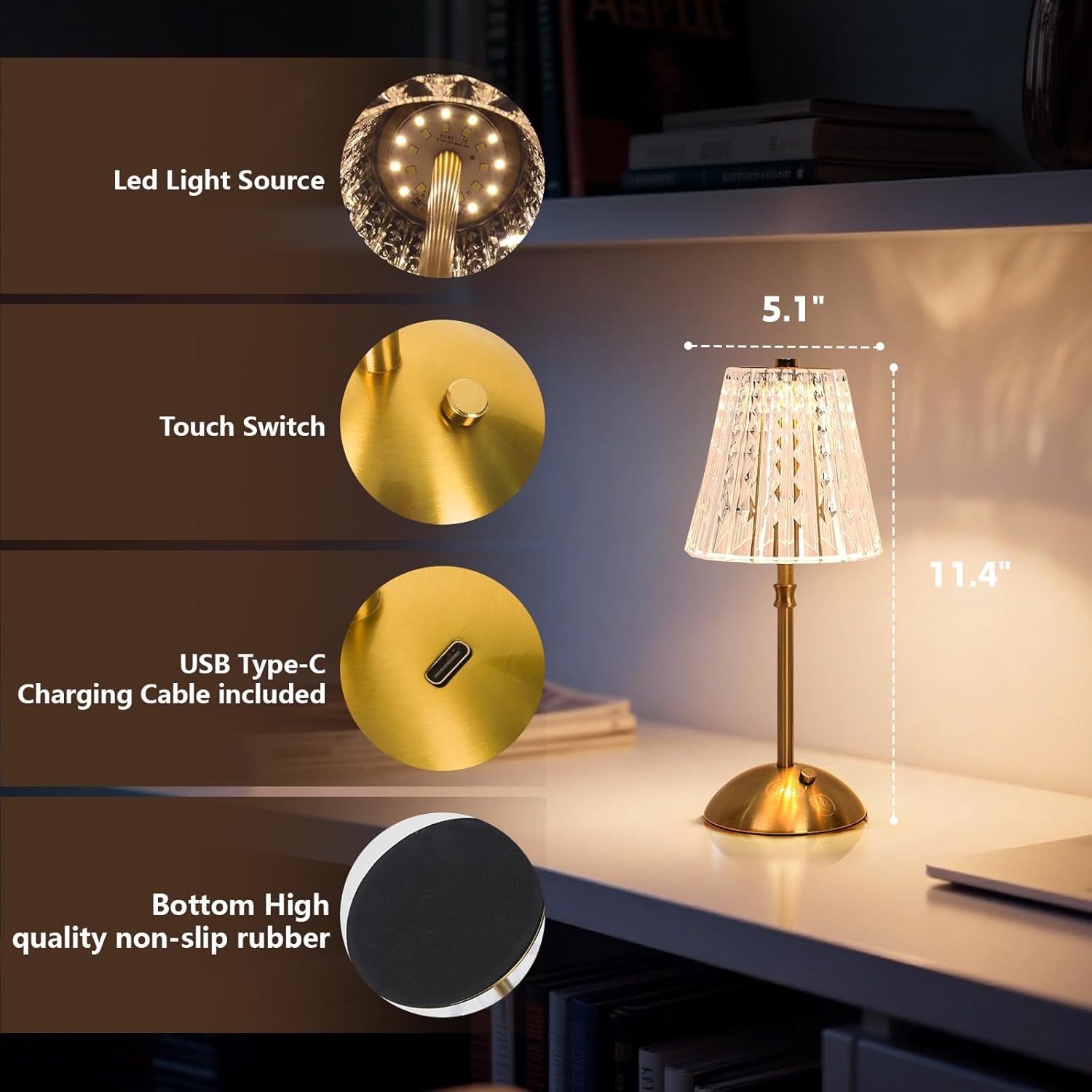 Illuminate Your Space: Review of the Vintage 2 Pack Touch Cordless Table Lamp