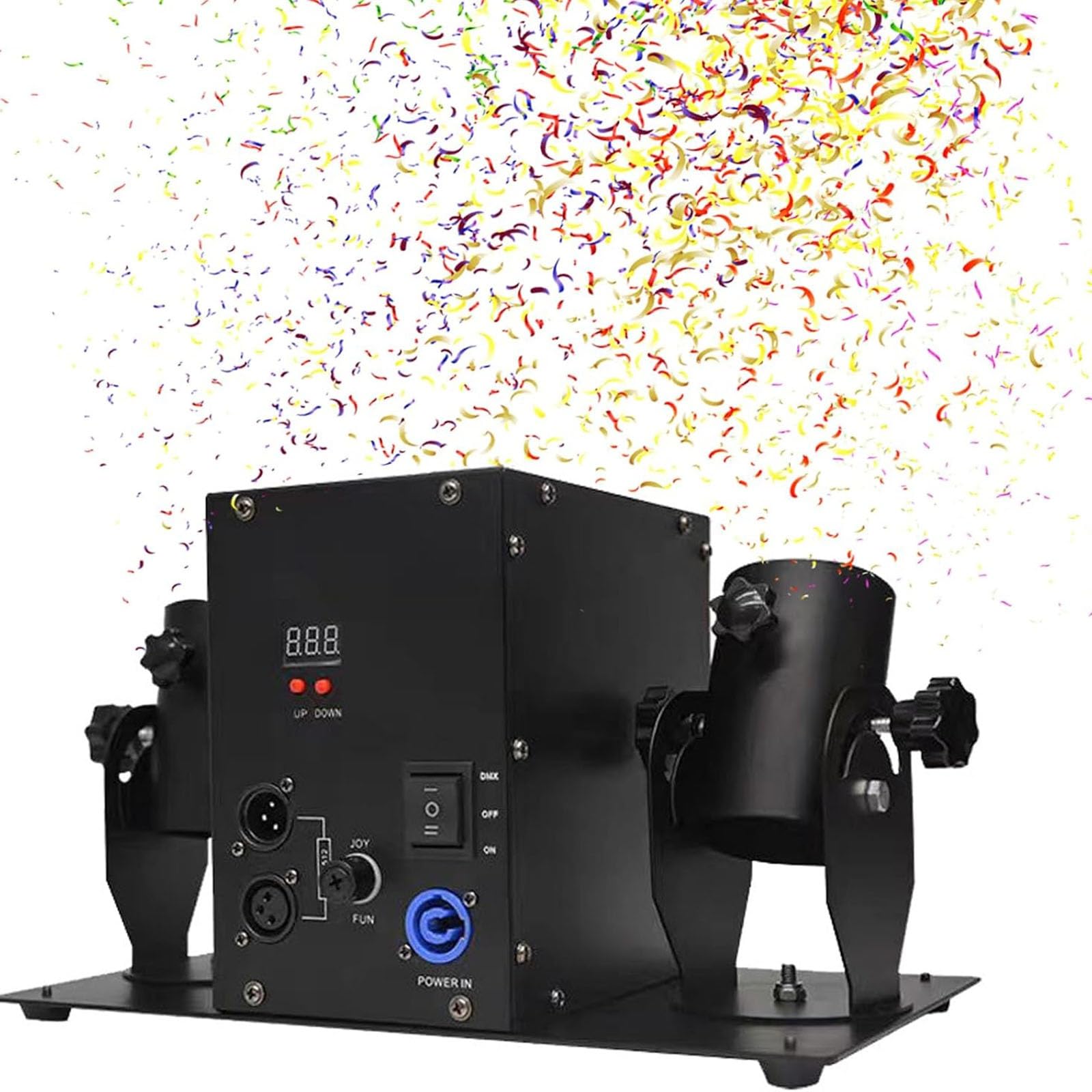 Macchina Coriandoli Elettrica a Doppia Testa con Telecomando, Cannone Professionale Effetti Stadio, Attrezzatura for Spettacolo DJ, Matrimonio, Festa Club e Concerto
