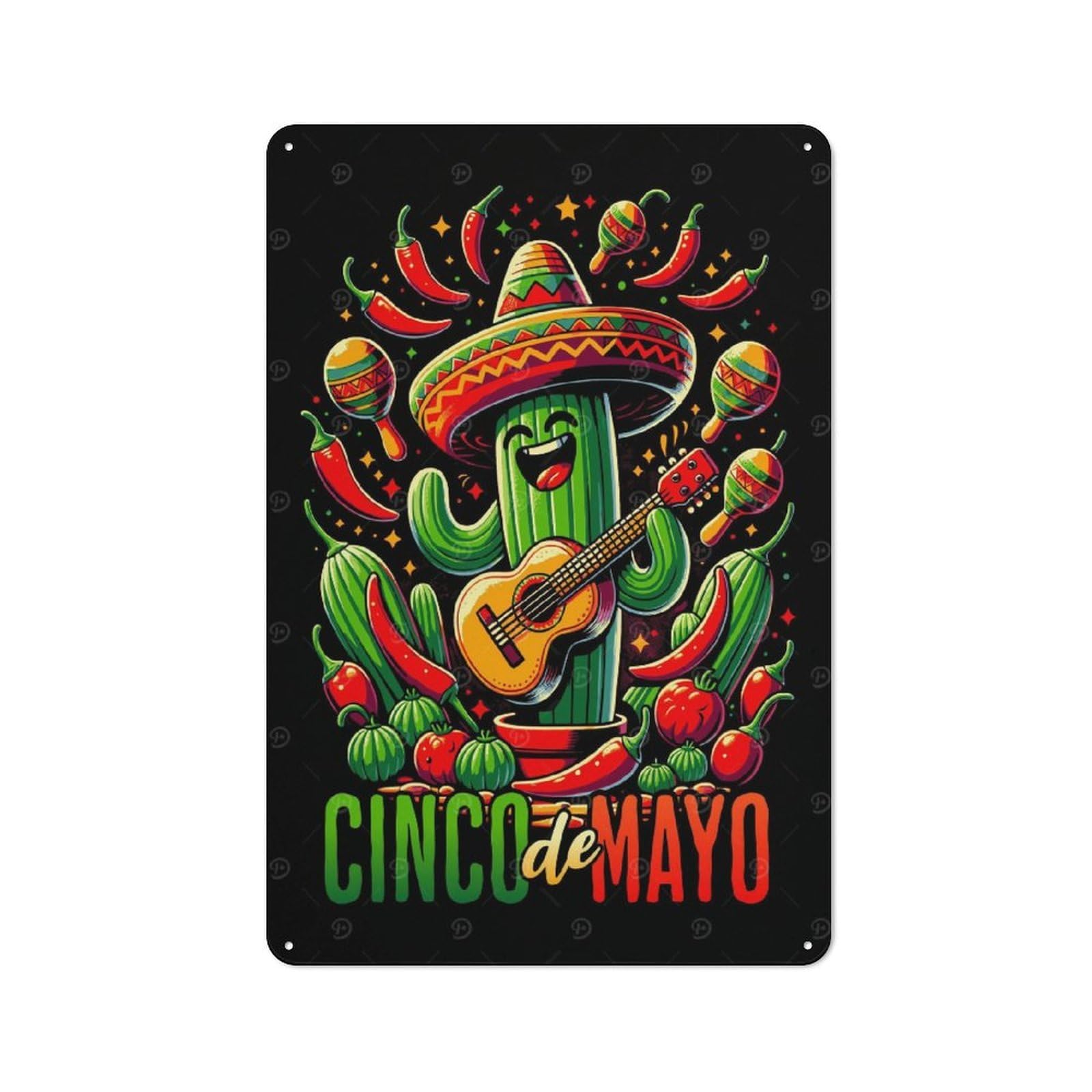 Junmoney Cinco De Mayo Retro Metal Wall Sign 30X20cm For Home Office Or Studio, Winter Wall Decor For Home Office Decor Fans