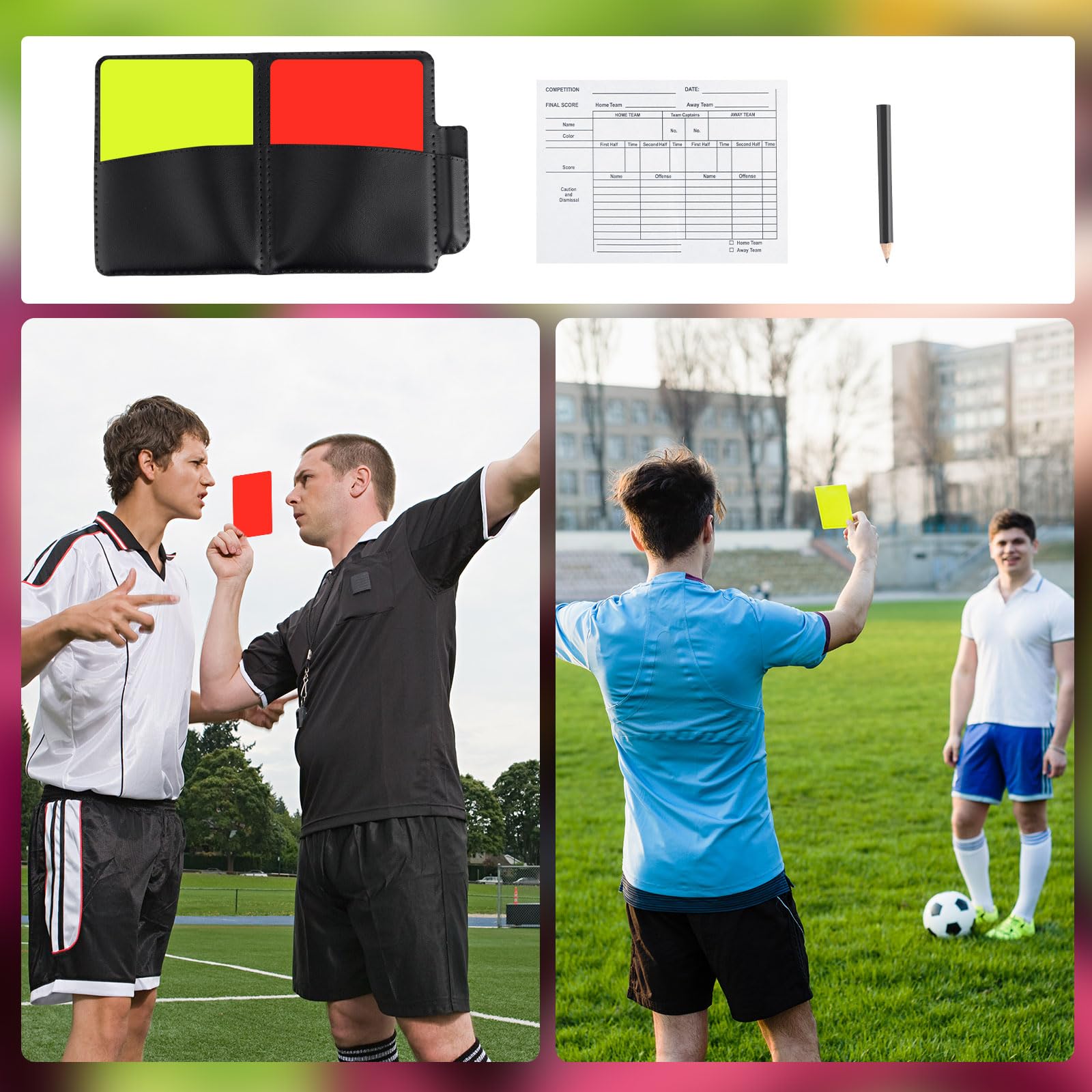 Kit di Cartellini Arbitro, Cartellini Arbitro Calcio con Taccuino