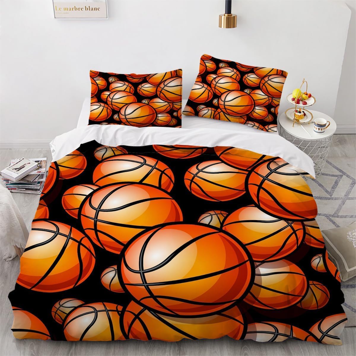 Housse de couette 220x240 basket-ball le cadeau idéal pour lit 2 personnes